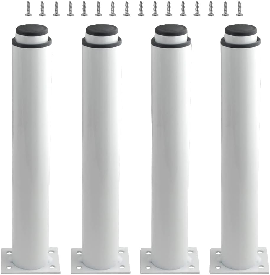 Pieds De Meuble Réglables, En Métal Blanc, Hauteur 25 Cm Réglables À Longueur Totale 43 Cm