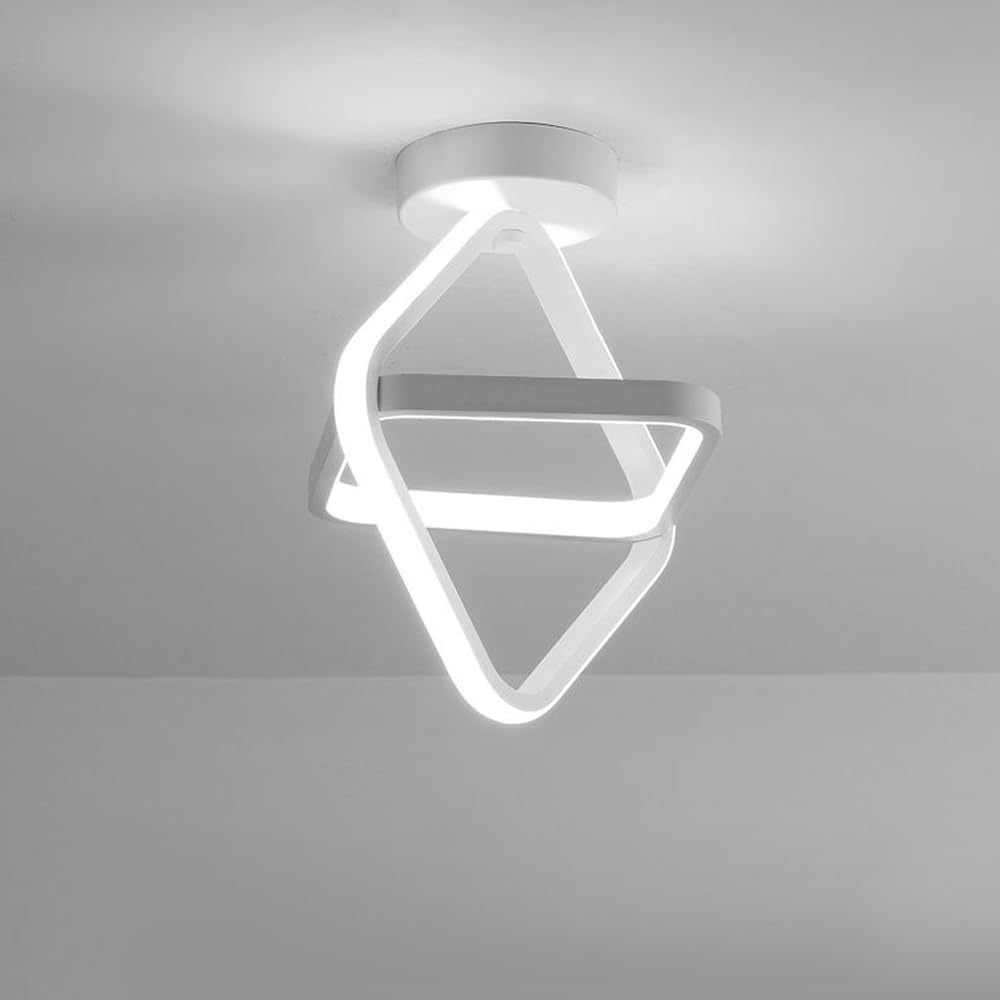Plafonnier Led Moderne, 22w Lampe De Plafond Avec 2 Lampes Carrées 6500k Lumière Blanche Froide, Lustre Led Créatif Pour Chambre À Coucher Salon Cuisine Couloir, Blanc