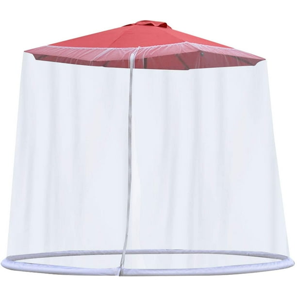Moustiquaire Exnemel Pour Parasol, Protection Pour Parasol De Jardin, 300 X 230 Cm (blanc)