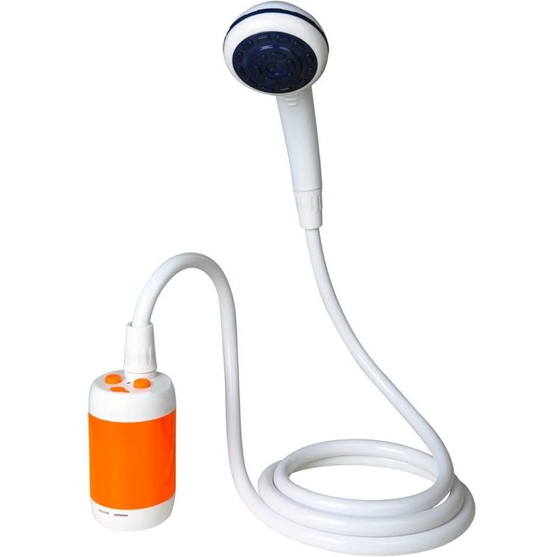 Douche De Camping Douche Portable Douche Extérieure, Batterie Intégrée 5000mah, Douchette Électrique Rechargeable, Pompe De Débit De Douche (orange Blanc)