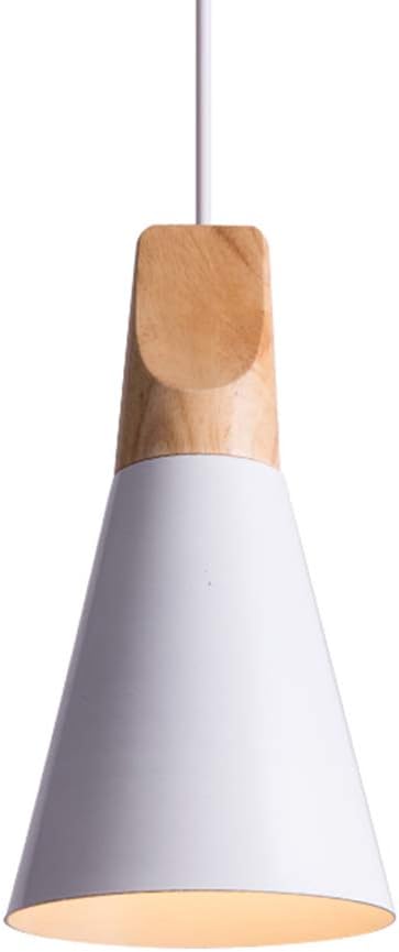 Lustre E27 Led Moderne Simple Pendentif Light Métal Suspension Abat-jour Luminaire Design Plafonnier Industriel Rétro Eclairage Decoratif -blanc [classe Énergétique D]
