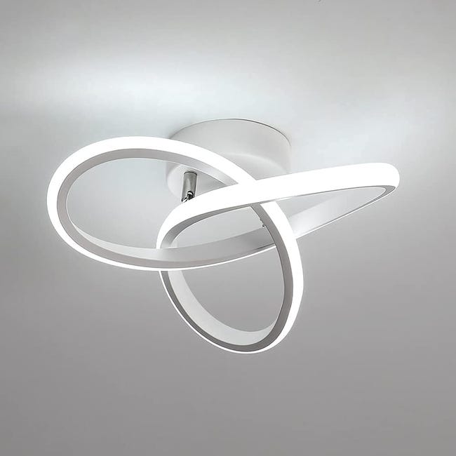 Plafonnier Led Moderne 22w 2500lm, Lustre Blanc Pour Chambre Salon Couloir, Diamètre 26cm, Lumière 6500k Blanche Froide
