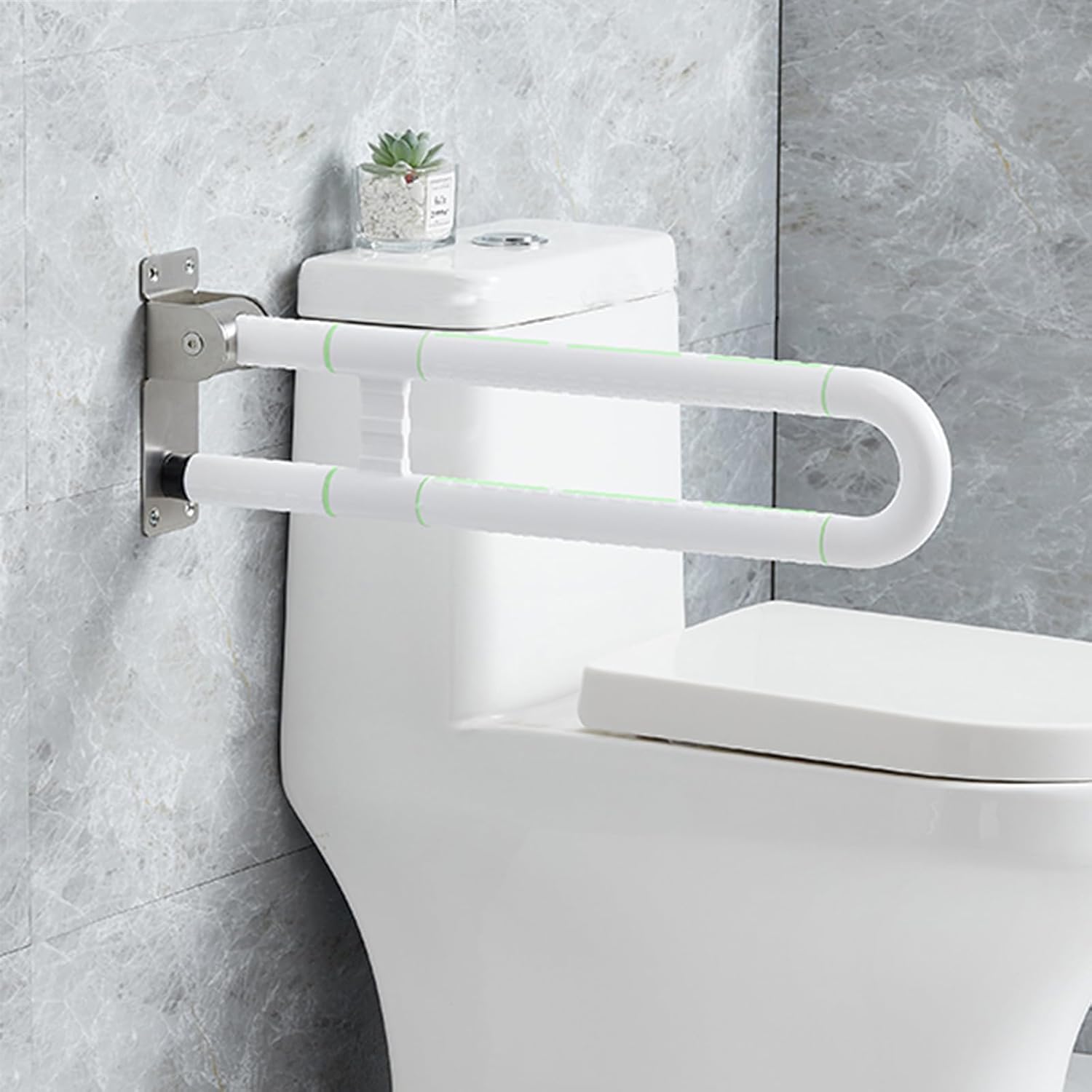 Main Courante Pour L'Entretien Des Toilettes, Mains Courantes De Salle De Bain, Antidérapantes, Anti-basculement, Pas D'Électricité Statique, Poignée Lumineuse, Roulement 300 Kg (blanc, 60cm)