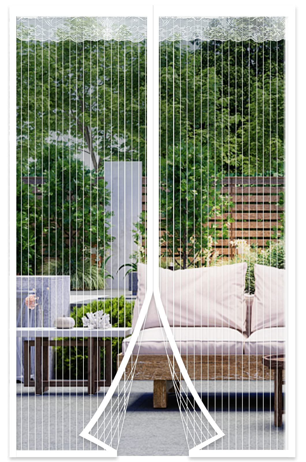 Moustiquaire Porte Fenetre Magnétique 100x210cm Rideau De Porte Antimoustique Maille Ultra Fine Moustiquaire Avec Fermeture Aimantée Sans Perçage Pour De Balcon, Chambre, Blanc