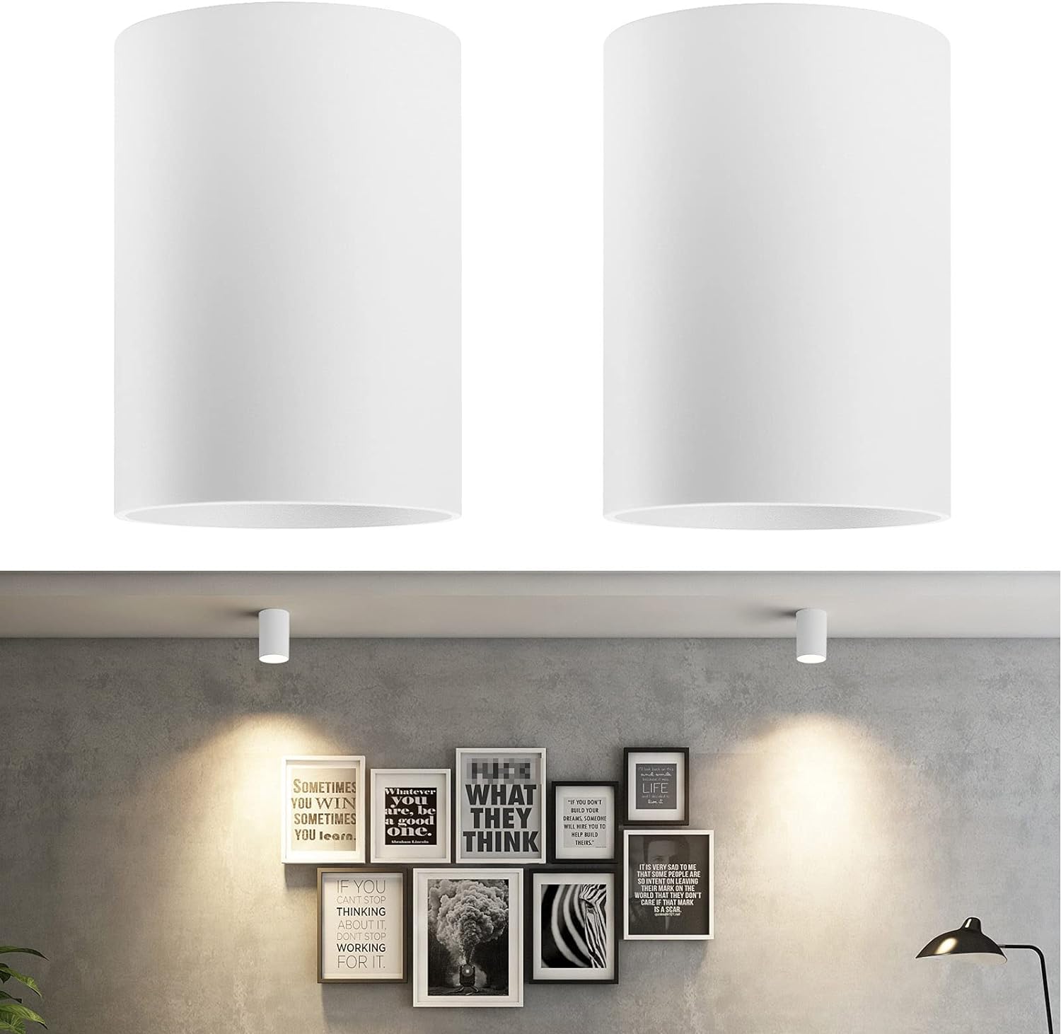 Pcs Spot Plafond Blanc En Saillie, Douille Gu10, Spot Plafonnier Rond Spot Saillie En Aluminium Moderne Pour Salon, Cuisine, Couloir, Chambre, 10,5 X 14,6 Cm, Ampoule Non Incluse