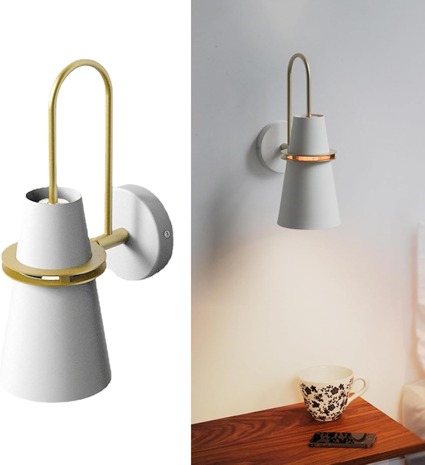 Applique Murale Moderne Avec Abat-jour En Métal, Culot E27, Éclairage Intérieur Pour Chambre Et Salle À Manger (blanc, 11 Article)