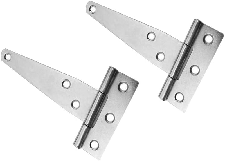 Charnières Galvanisées - 10 Pièces Charnière En T Robuste En Blanc Zinc Avec Vis, Blanc Zinc, 2 Inch