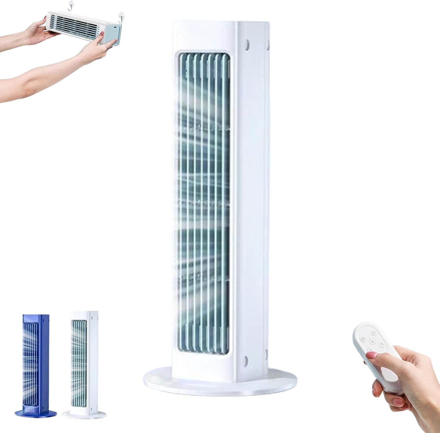 Fan Air Cooler, Conception Sans Pales, Conception Portable, Trois Réglages De Vitesse De Vent, Convient À La Maison, Au Bureau Et Au Camping (blanc)