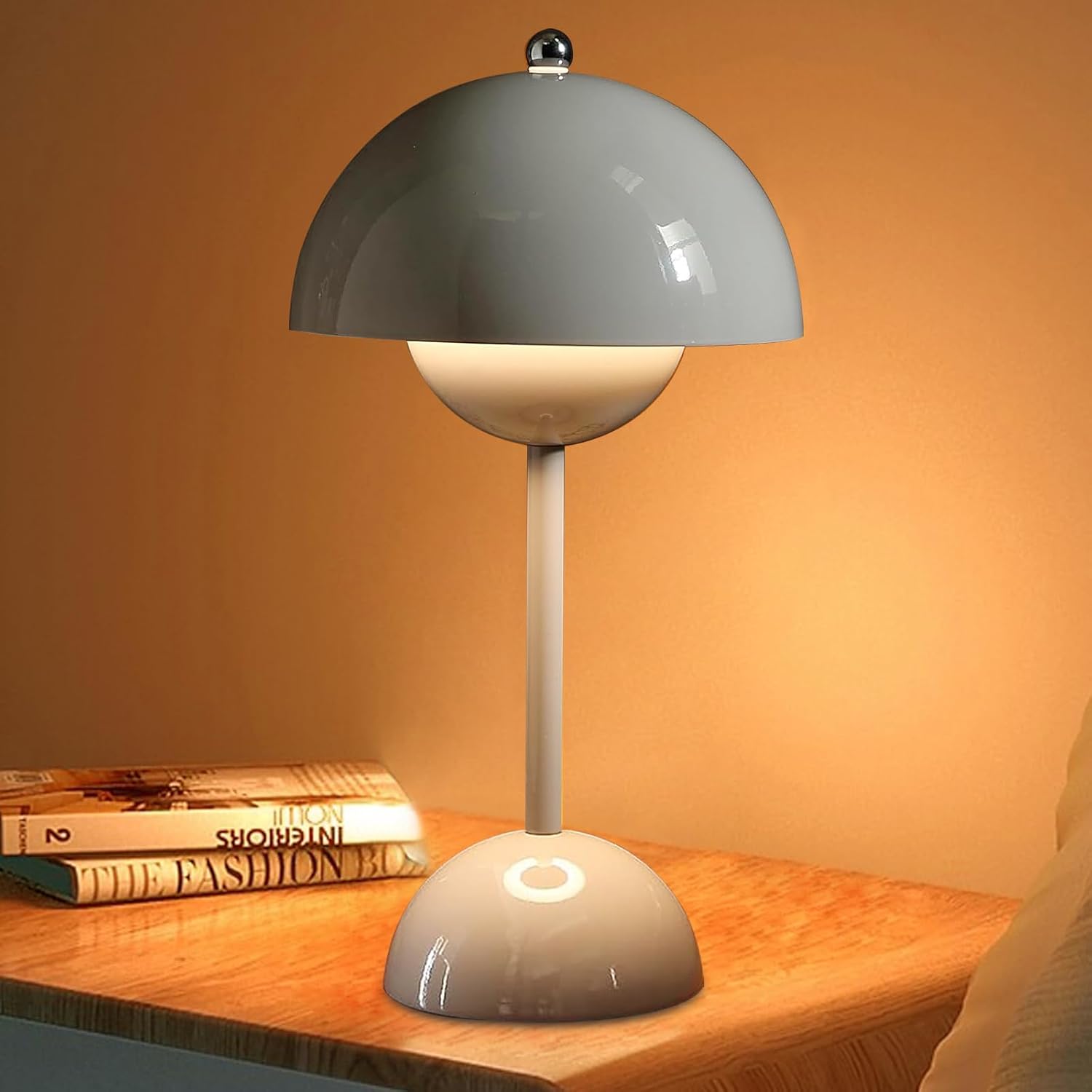 Lampe Champignon, Lampe De Table Sans Fil, Lampes De Chevet À Led, Lampe Ambiance Rechargeable Avec 3 Modes De Luminosité, Pour La Décoration Intérieure, L'Étude, Vie, Chambre (gris)
