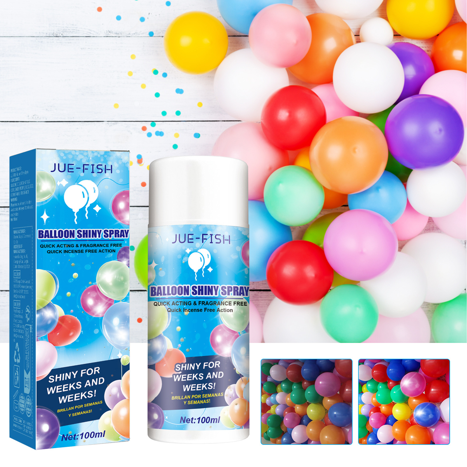 Aerosol-ballonspray: Langanhaltendes, Nicht Oxidierendes Und Farbbeständiges Spray Für Eine Glänzende, Farbechte Oberfläche Auf Ballons – 100 Ml -- Biemmedue