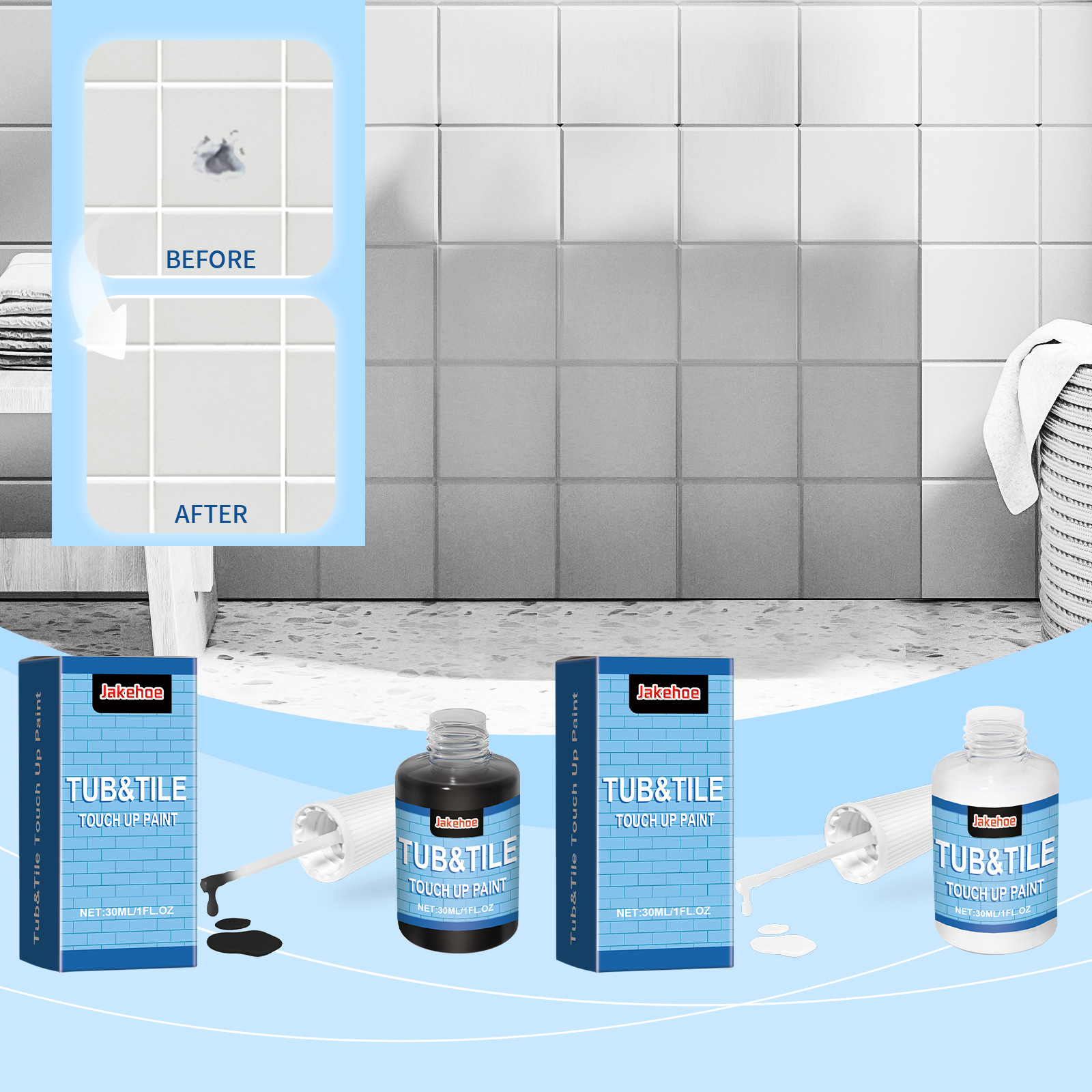 Ausbesserungsfarbe Für Fliesen Im Haushalt – Schwarz 30 Ml (für Fliesen Im Haushalt, Marmor, Badewannen, Waschbecken Und Keramikwände) -- Biemmedue