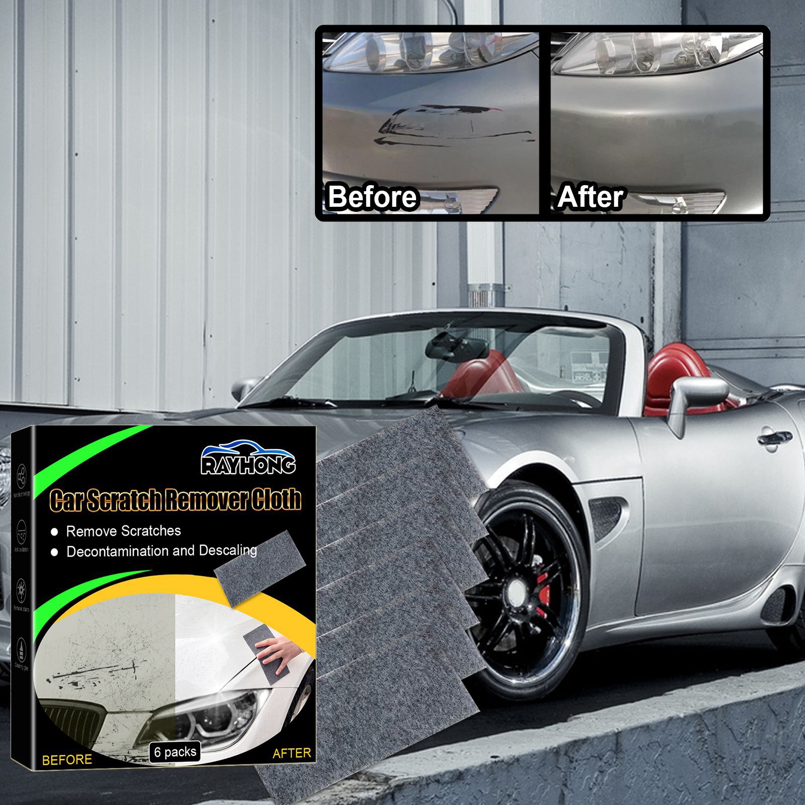 Autokratzer-reinigungstuch Für Die Autolackpflege, Kratzerentfernung, Wasserfleckenentfernung, Autowachspolitur Und -reinigung, Kratzerpflege -- 6er-pack (im Karton) -- Biemmedue