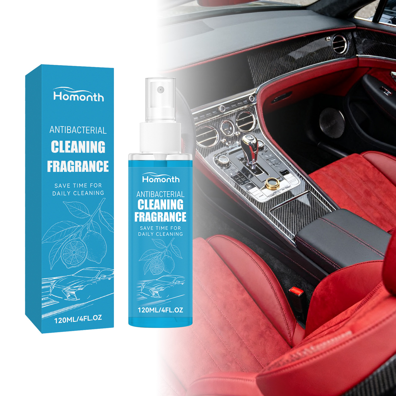 Autoreinigungsduft, Tägliche Reinigung Von Fahrzeugoberflächen, Erfrischt Die Luft Und Entfernt Schmutz – 120 Ml -- De