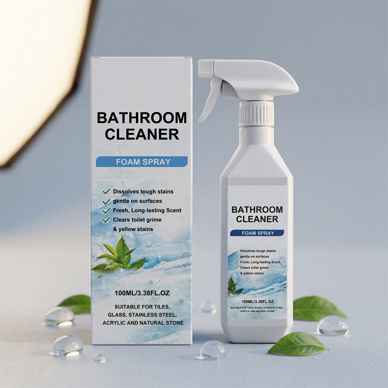 Badreiniger, Für Die Tägliche Reinigung Von Toilette Und Bad, Fleckenentfernung, Frischer Duft, Praktisches Multifunktionsspray – 100 Ml -- Biemmedue