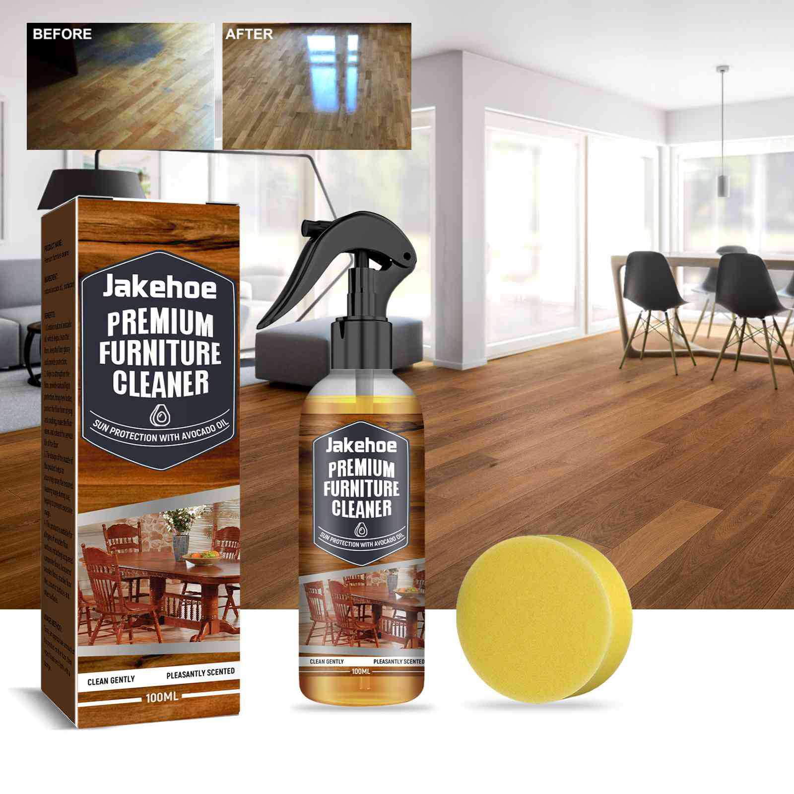 Bodenreiniger Für Holz- Und Marmorböden – Effektiver Fleckenentferner, Auffrischer Und Polierer – 100 Ml + Schwamm -- De