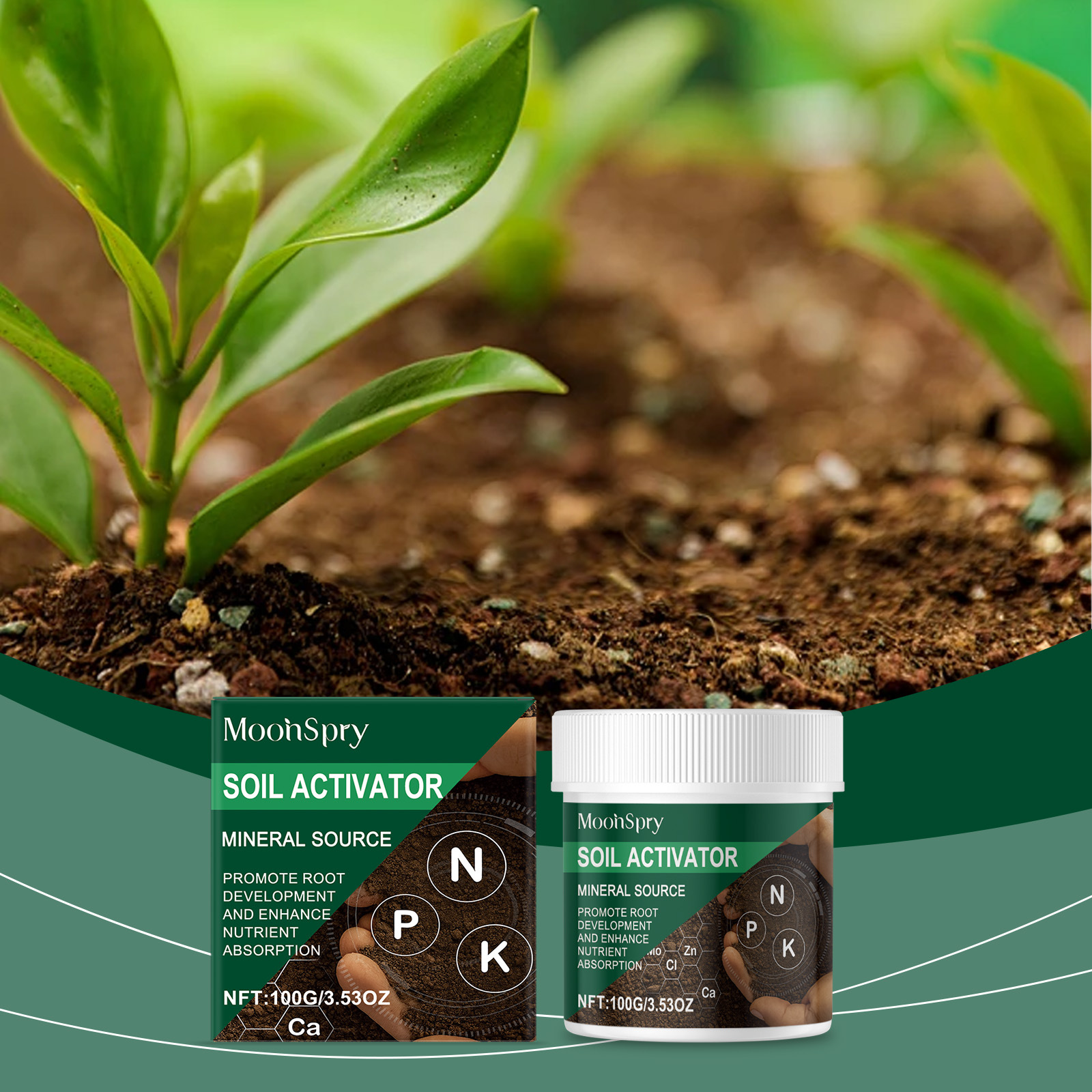 Bodenrevitalisierer, Pflanzennährstoffzusatz, Bodenlockerer, Bodenoptimierer, Gartenpflege – 100 G -- De
