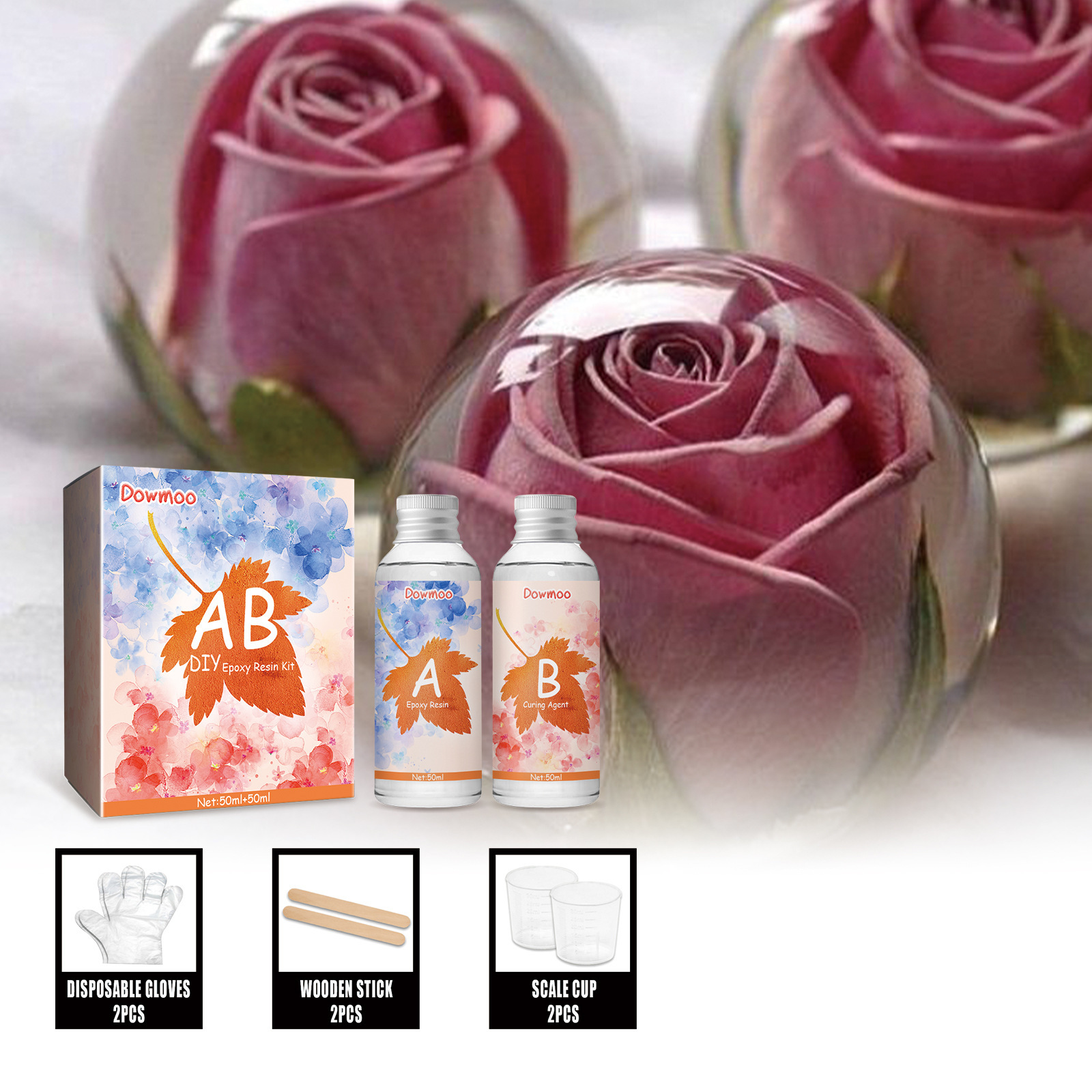 Diy-kristall-ab-harzkleber-bastelset – Klares Kristall-epoxidharz, Schnelltrocknender Und Aushärtender Kleber – 50-ml-set -- De