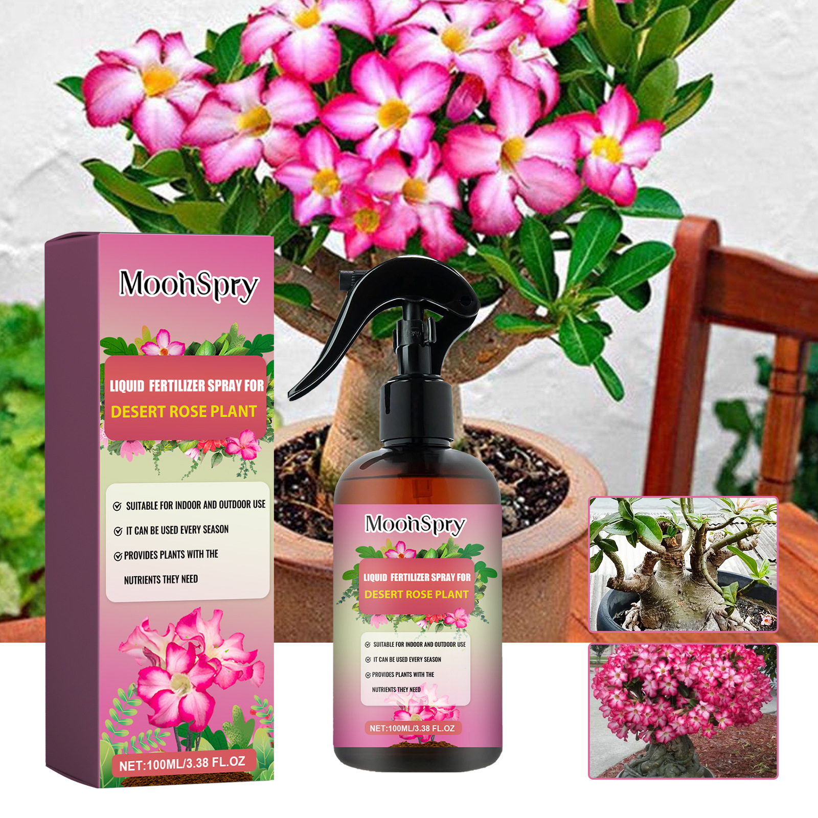 Düngespray Für Wüstenrosen, Spezialdünger Für Wüstenrosen, Bodennährstoffe, Sämlingsstärkungsdünger – 100 Ml -- De