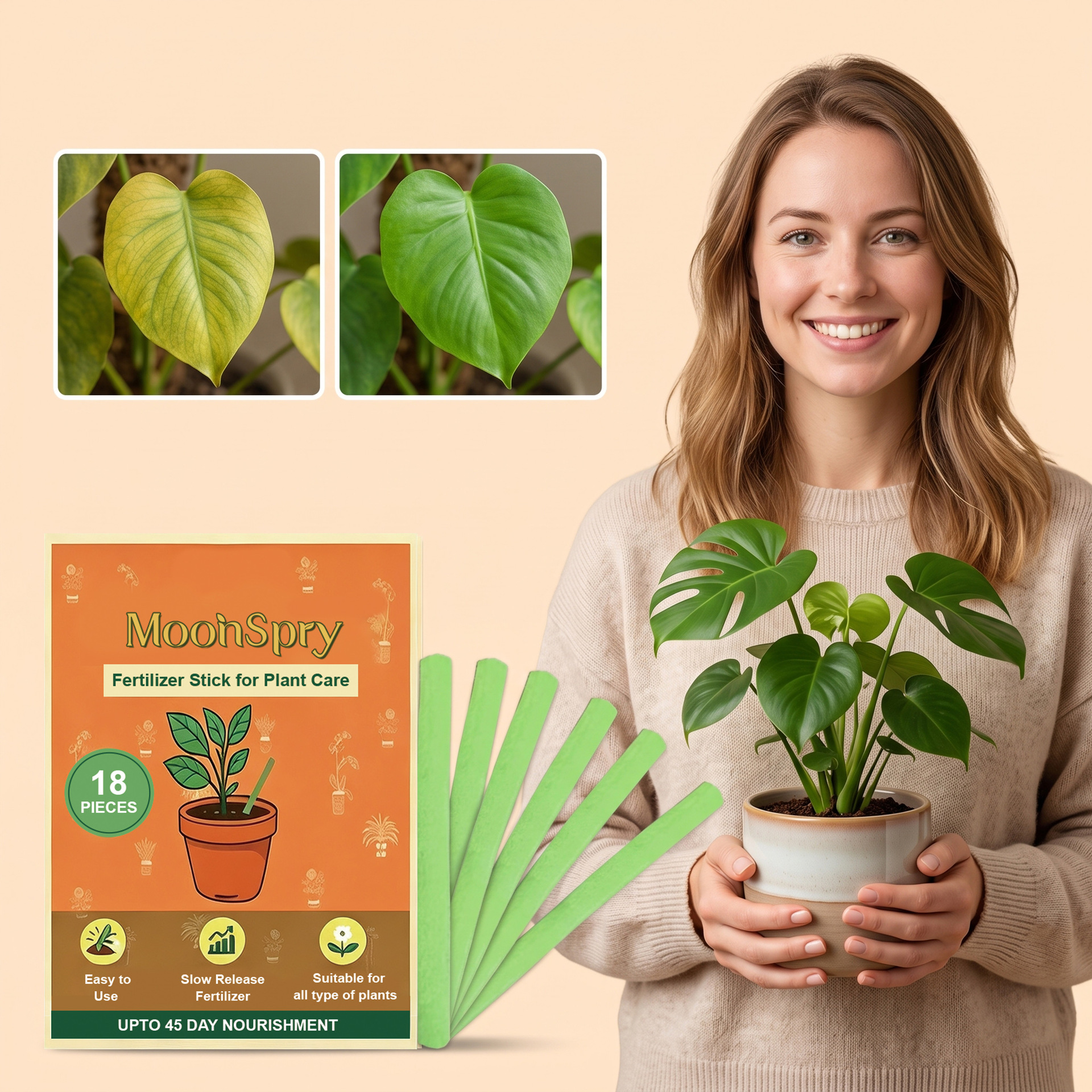 Düngesticks Für Zimmer- Und Gartenblumen, Topfpflanzen Und Grünpflanzen Mit Gelben Blättern – 18 Stück -- De