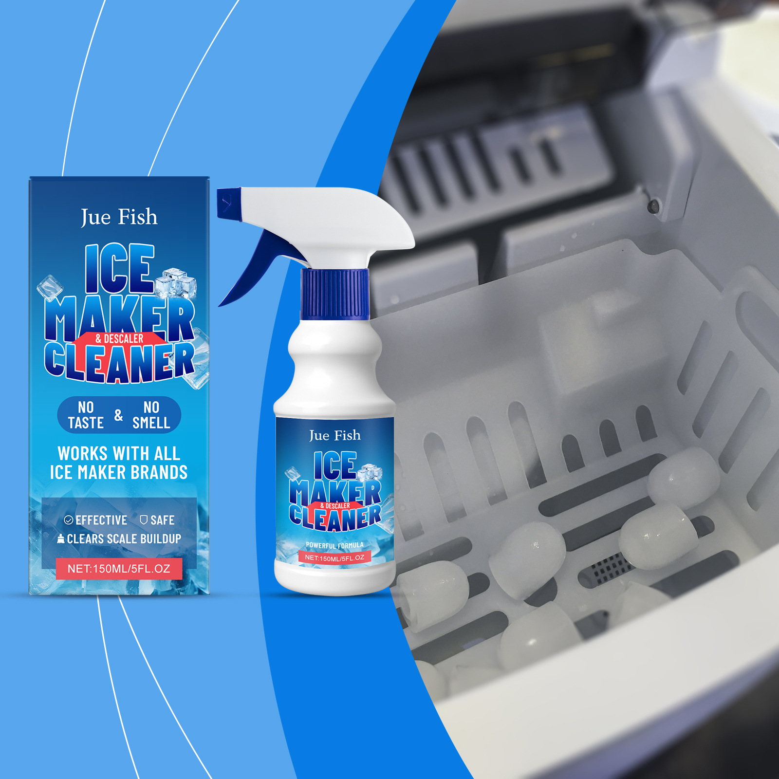 Eismaschinenreiniger, Sanfter Fleckenentferner, Eiscrusher-reiniger, Eiswürfelbehälterreiniger, Kalkentferner, Für Die Tägliche Pflege – 150 Ml -- Biemmedue