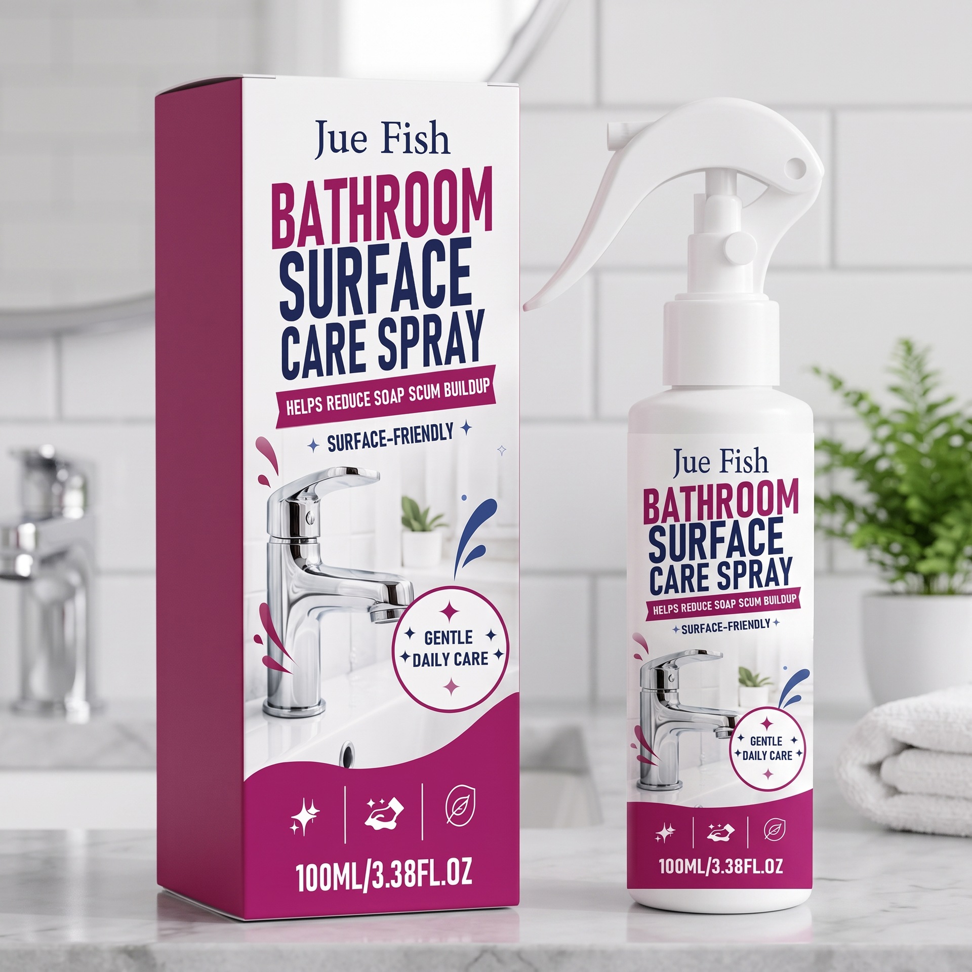Fliesenreiniger Für Bad Und Badewanne, Täglicher Haushaltsreiniger Für Fliesen, Badewannen Und Badezimmer – 100 Ml -- De