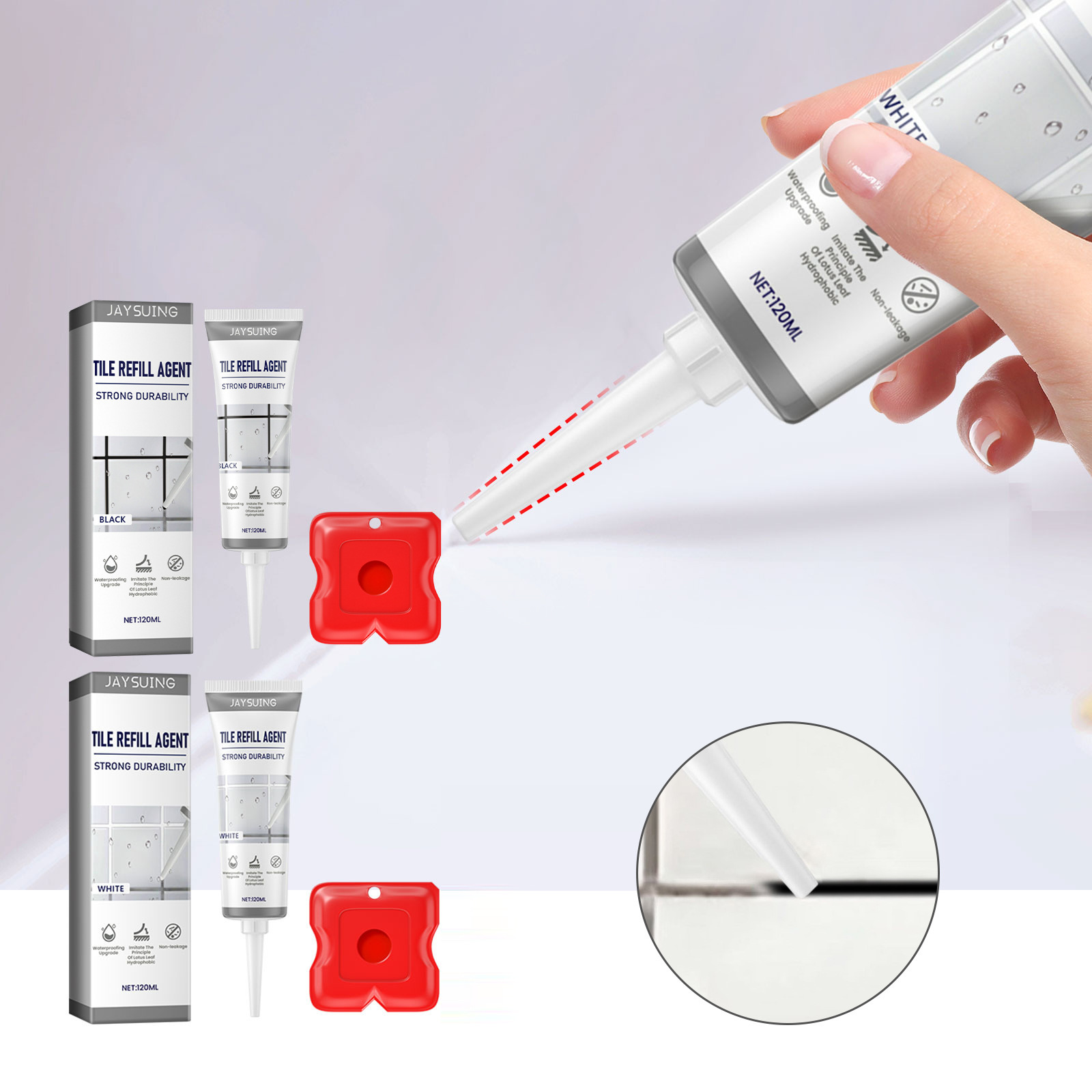 Fugenmasse Für Küchen Und Badezimmer, Wasserdicht, Schimmelresistent, Für Fliesenverfugung – Spitzspitze – 120 Ml (schwarz) -- De