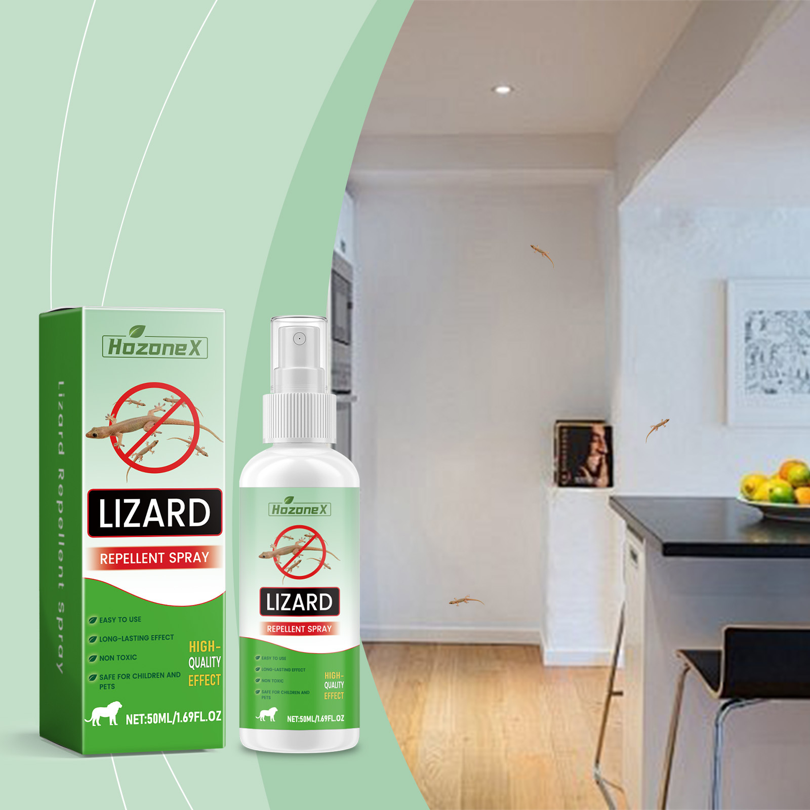 Gecko-abwehrspray – Praktisch Für Den Täglichen Gebrauch Zu Hause, Reduziert Gecko-belästigung In Innenräumen – 50 Ml -- De