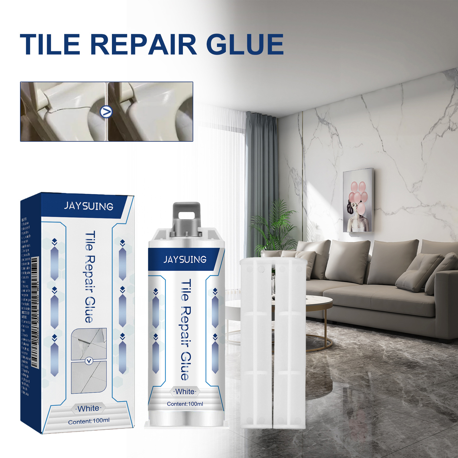 Gießkleber Für Die Reparatur Von Fliesenfugen Im Haushalt, Transparent, Wasserdicht, Hochtemperaturbeständig, Schweißmittel Für Metall Und Kunststoff – 100 Ml + Applikator -- Biemmedue