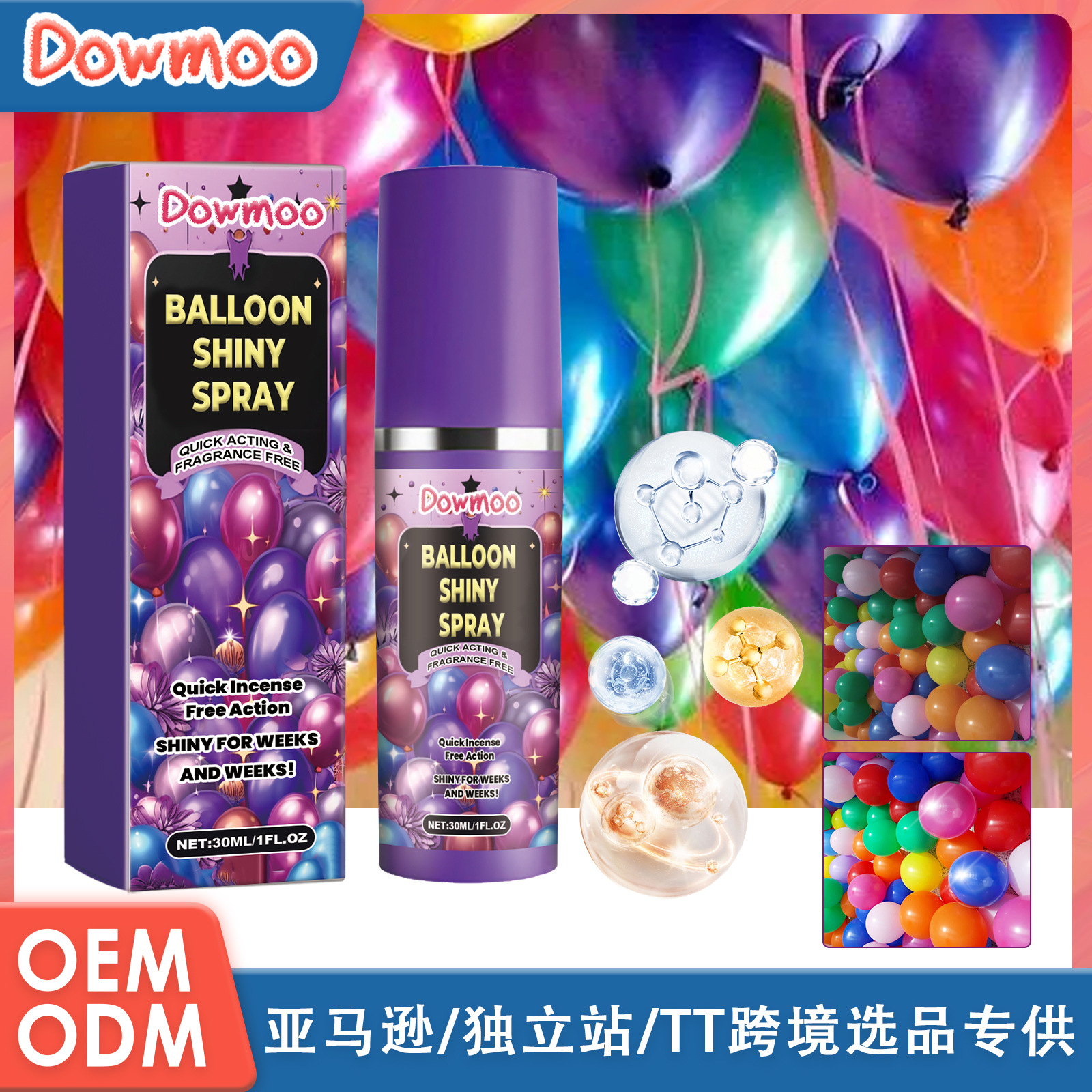 Glanzspray Mit Ballonmotiv: Verleiht Ballonoberflächen Einen Glänzenden, Antioxidativen Und Lang Anhaltenden Schimmer – 30 Ml -- Biemmedue