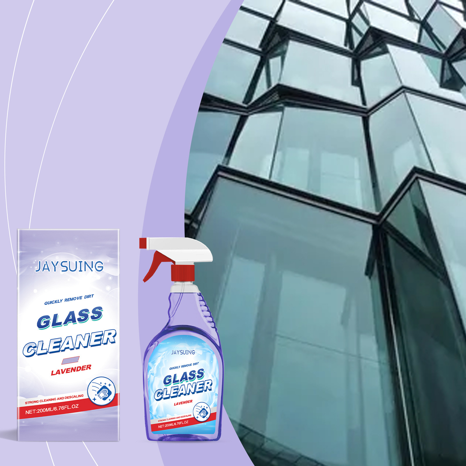 Glasreiniger (lavendelduft), Täglicher Haushaltsreiniger Für Staub, Schmutz Und Fettflecken – 200 Ml -- De