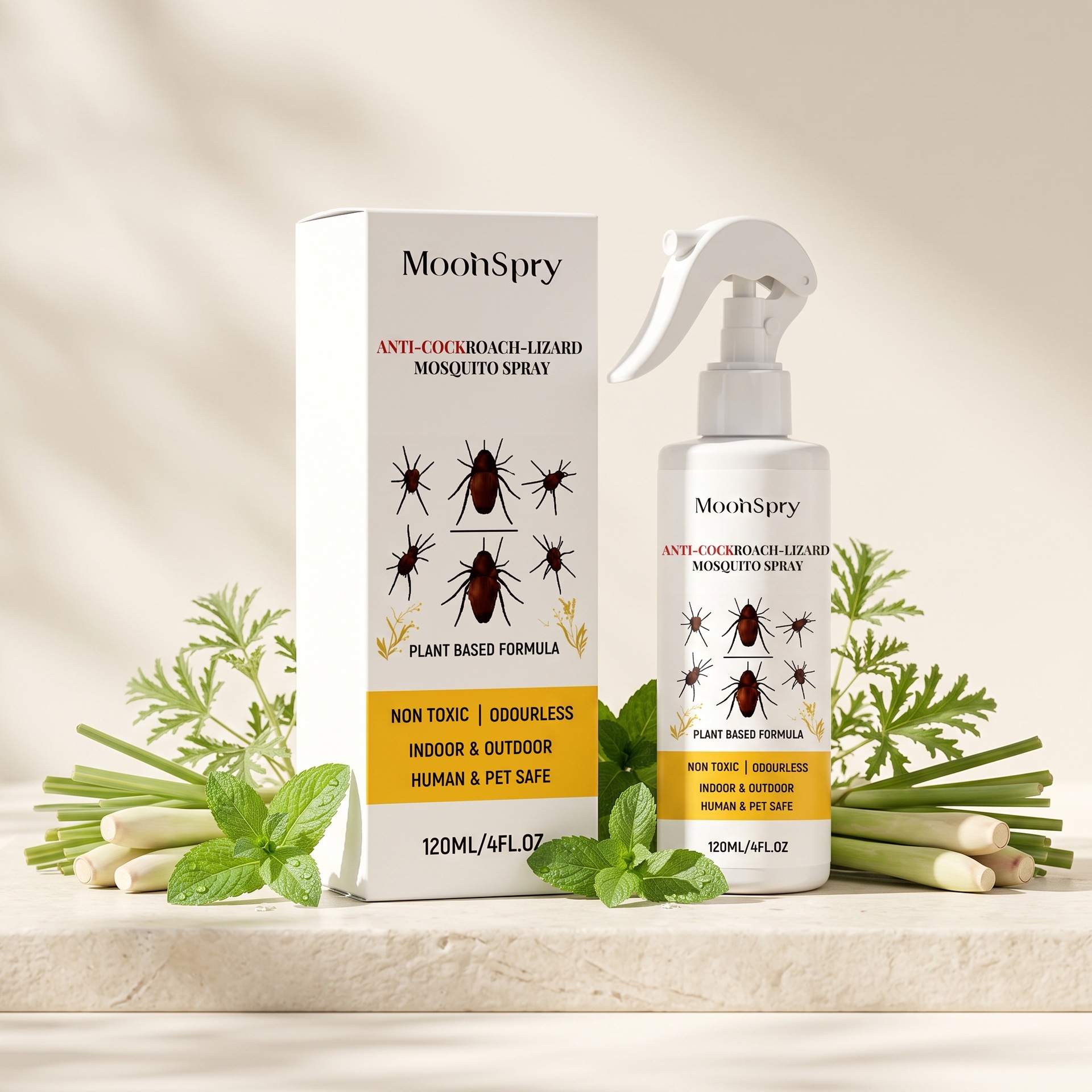 Kakerlakenabwehrspray, Schädlingsbekämpfung Im Haushalt, Pflanzliche Formel, Für Den Innen- Und Außenbereich Geeignet, Wirkt Gegen Verschiedene Schädlinge – 120 Ml -- Biemmedue