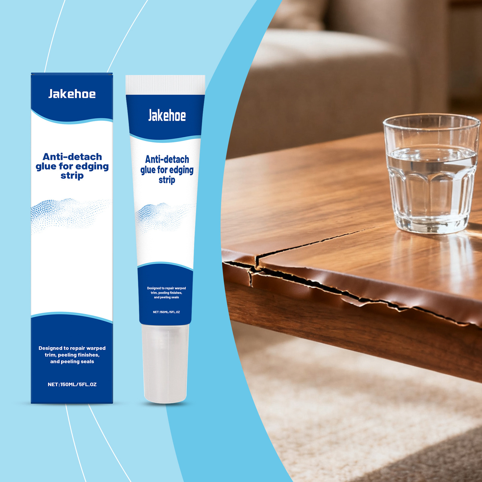 Kantenklebebandkleber Mit Antihaftwirkung Für Rissige Holzplatten, Geeignet Für Verschiedene Materialien, Kantenklebebandreparaturkleber Für Den Innenausbau – 150 Ml -- Biemmedue