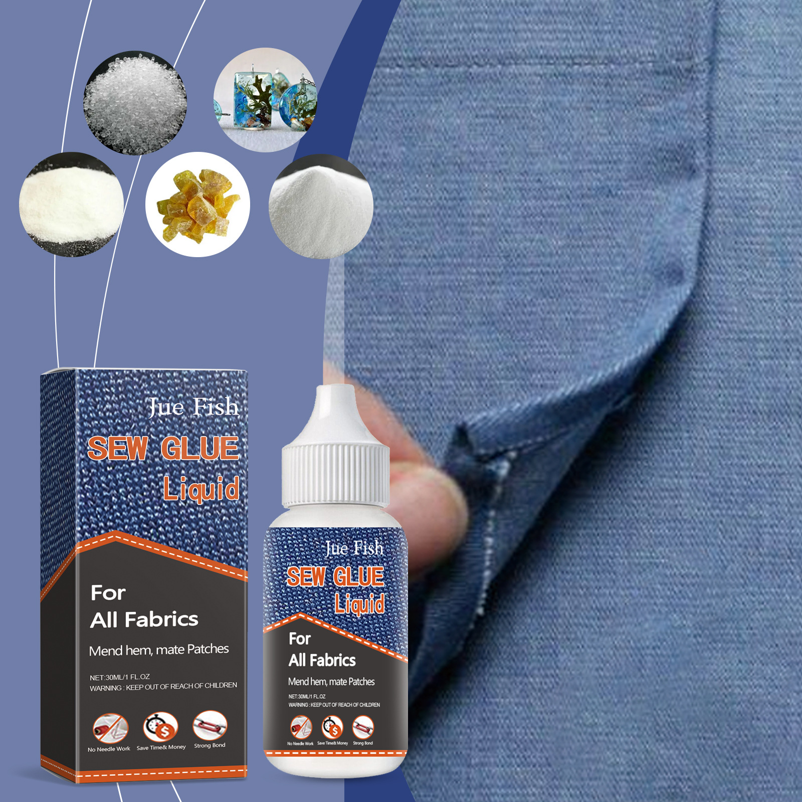 Kleiderreparaturkleber, Praktisch, Stark, Waschbar Und Bügelbar – 30 Ml -- De