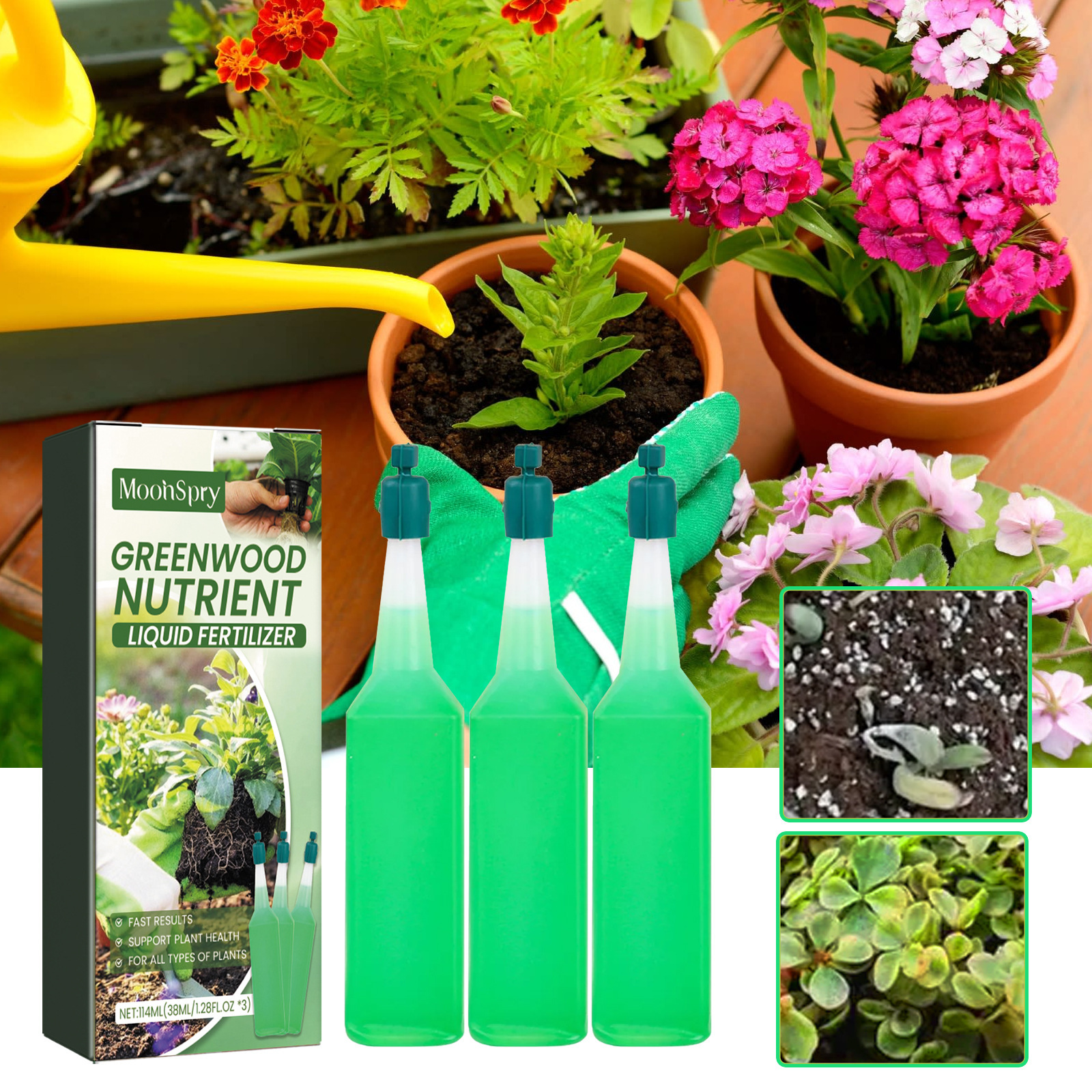 Konzentrierte Pflanzennährlösung Für Grünpflanzen Und Blumen – Zur Wurzelbildung Und Stärkung Von Sämlingen, Spurenelement-konzentrat – 38 Ml × 3 Stück -- Biemmedue