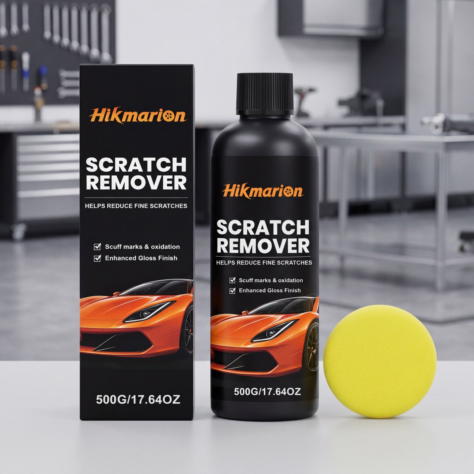 Kratzerentfernercreme Für Die Tägliche Reinigung, Reparatur, Politur Und Aufbereitung Von Autolackkratzern – 500 G + Schwamm -- Biemmedue