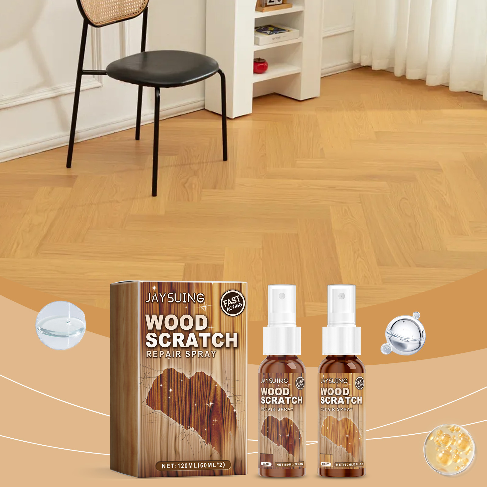 Kratzerreparaturspray Für Holzböden – 120 Ml (2 X 60 Ml) -- De