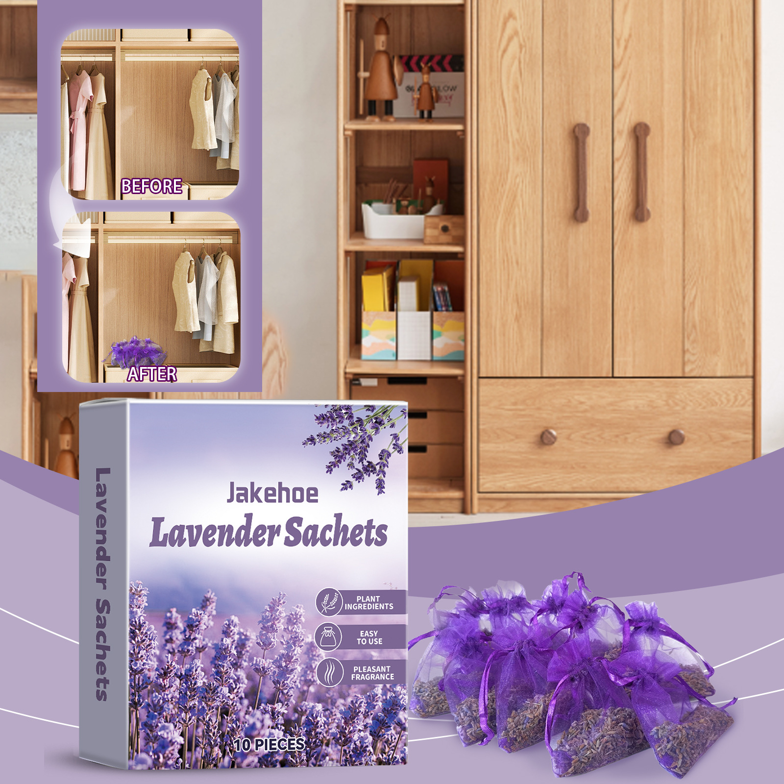 Lavendelsäckchen Mit Einem Zarten, Frischen Und Langanhaltenden Blumenduft, Ideal Für Kleiderschränke, Schuhschränke Und Andere Bereiche Ihres Zuhauses. Praktische Portionsbeutel – 10 Stück Pro Packun