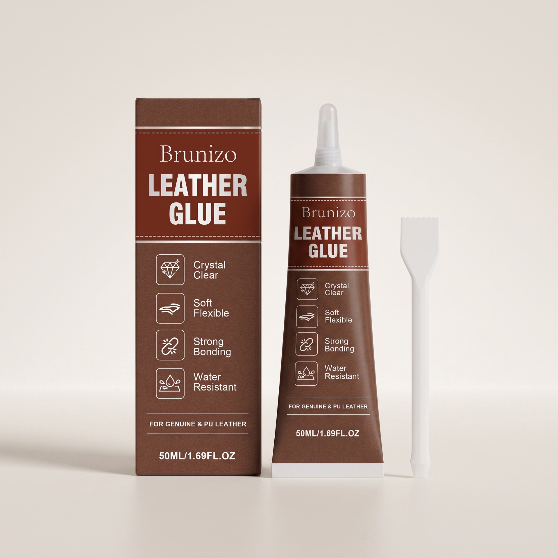 Lederkleber Für Zuhause, Ledermöbel Und Sitze – Tägliche Reinigung, Aufarbeitung Und Politur – Praktischer Pflegekleber – 50 Ml + Schaber 1 -- Biemmedue