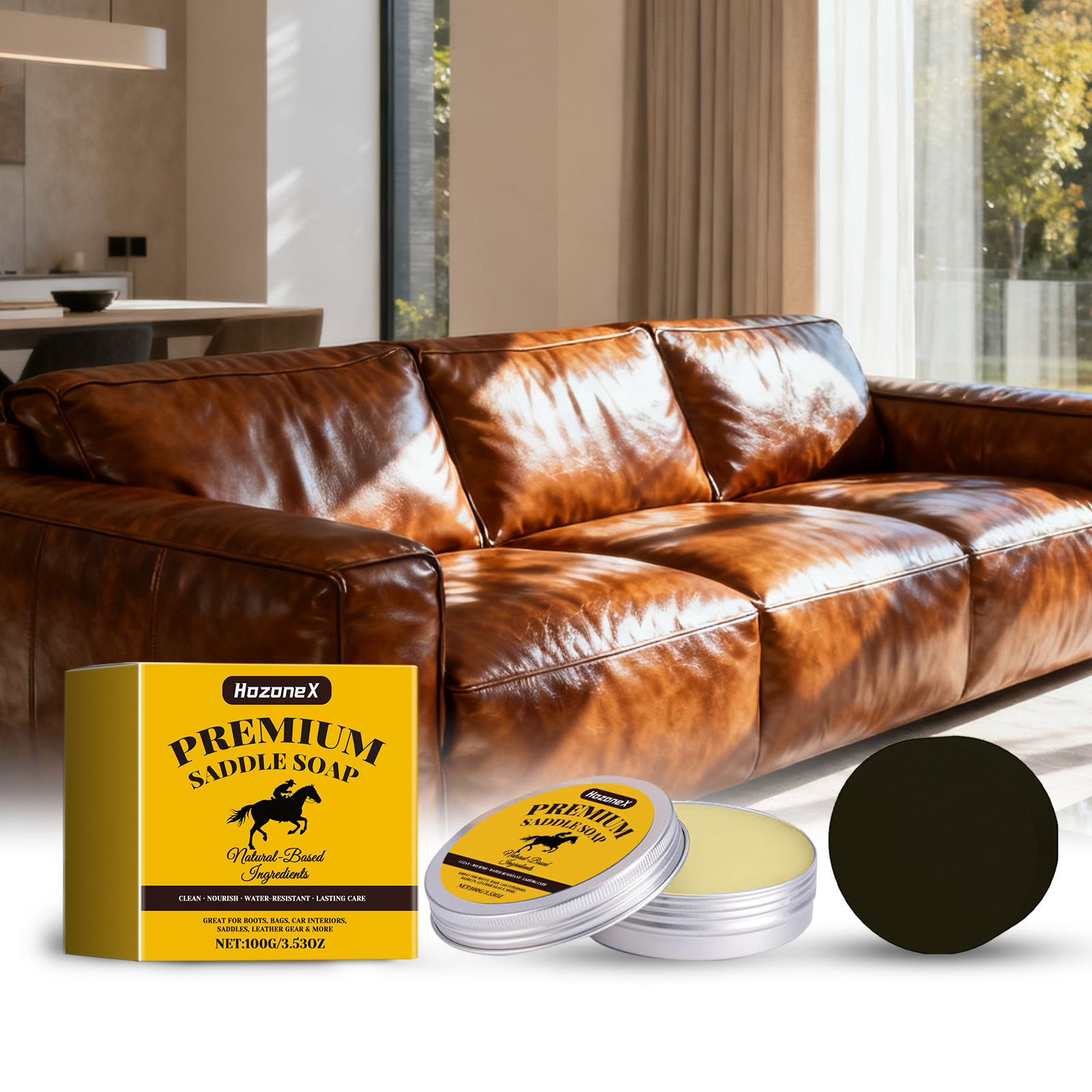 Lederpflege-set Für Taschen, Schuhe Und Möbel – Ledercreme Zur Reparatur Von Kratzern Und Beschädigungen – 100 G + Schwamm -- De