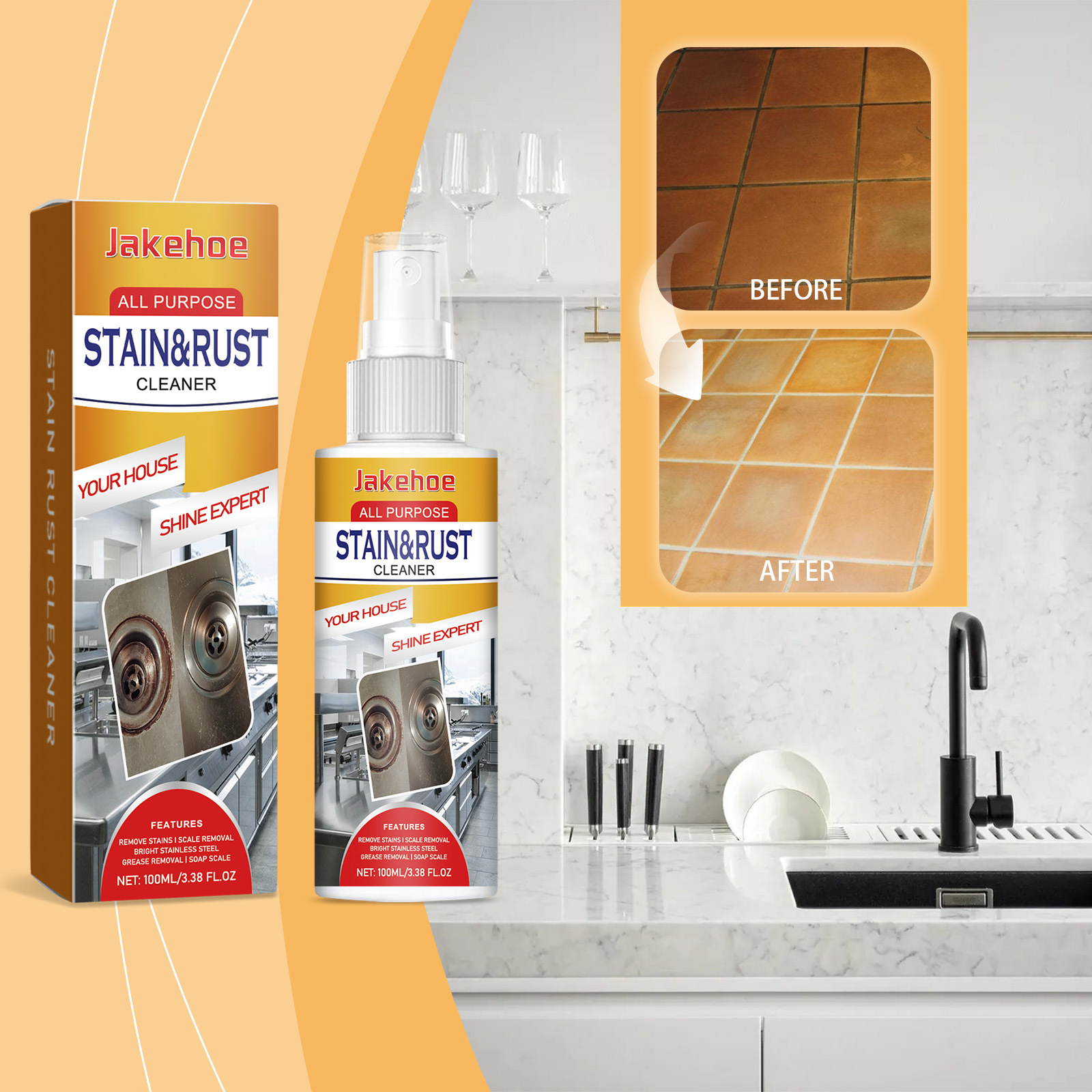 Mehrzweck-fleckenentferner, Für Die Gründliche Haushaltsreinigung, Zum Entfetten, Zur Fleckenentfernung, Für Küche Und Bad – 100 Ml -- Biemmedue