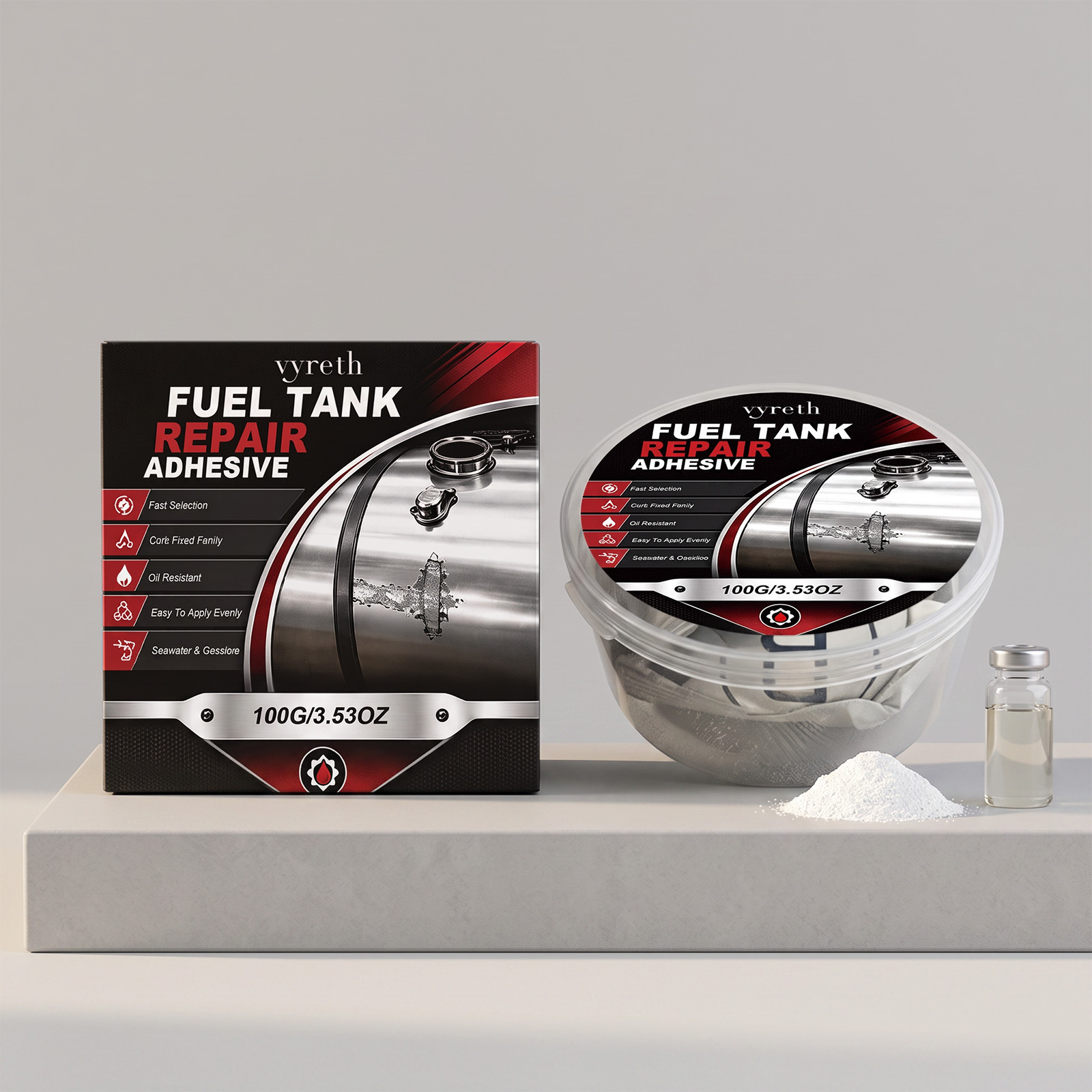 Mehrzweck-reparaturkleber Ab Zum Verkleben Von Rissen Und Löchern In Kraftstofftanks Aus Metall Und Keramik – Mehrzweck-reparaturkleber Ab A: 50 G × 1, Mehrzweck-reparaturkleber Ab B: 50 G × 1, Schlei
