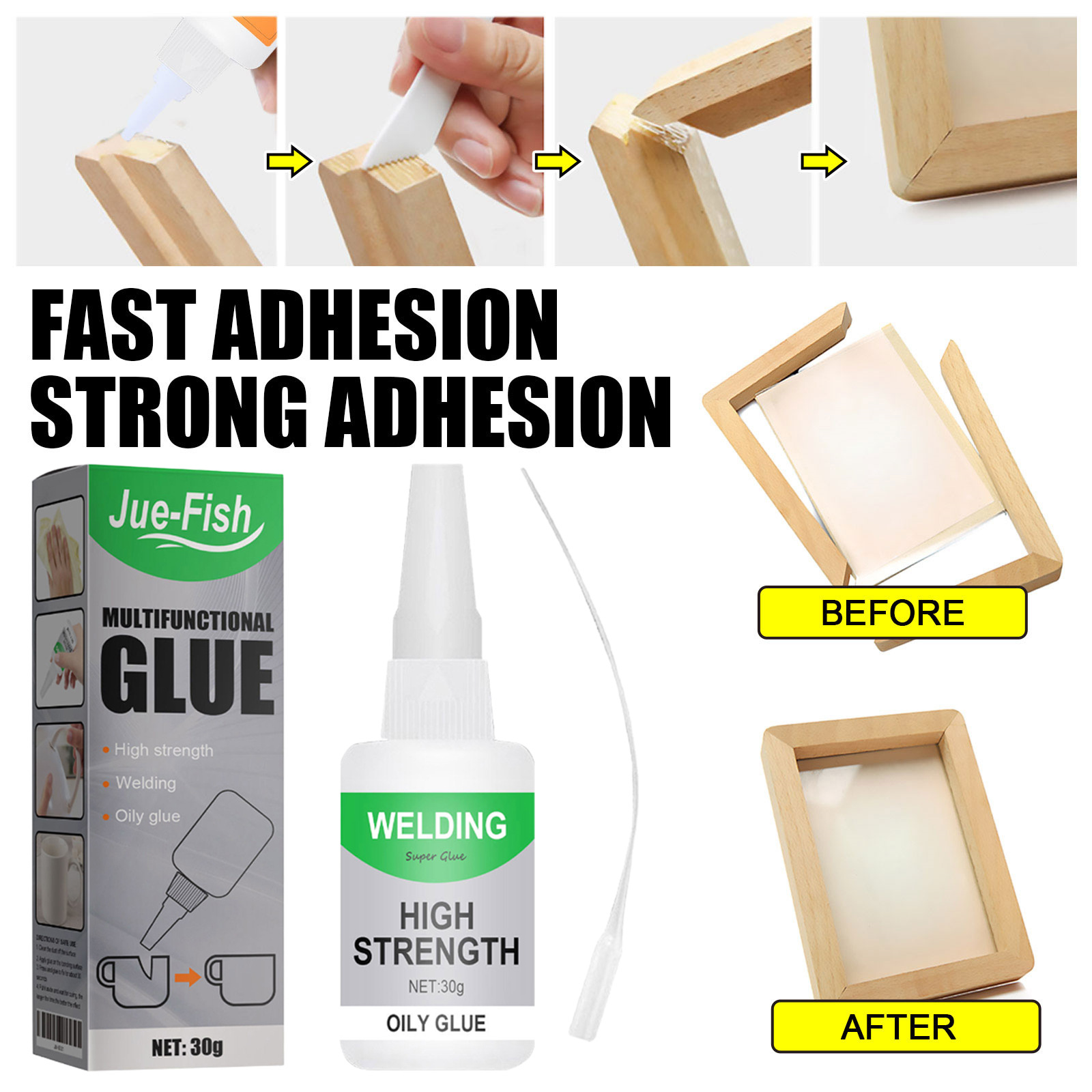 Mehrzweckkleber, Geeignet Für Keramik, Wasserfeste Materialien, Transparentes Glas Und Holz, Schnelltrocknend Und Universell Einsetzbar – 30-g-packung -- Biemmedue