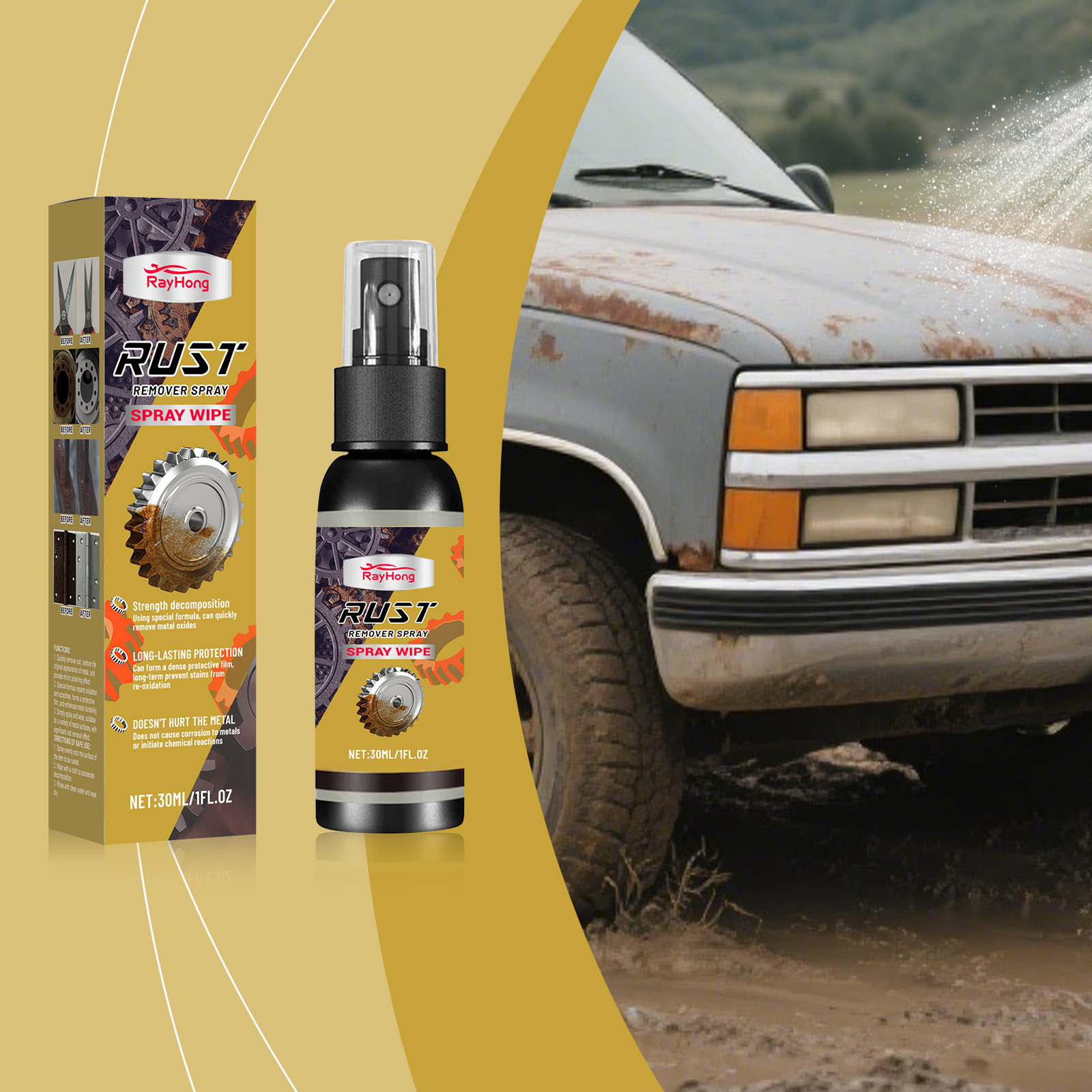 Metall-rostentfernungsspray Für Autofelgen – Polieren, Rostentfernung, Tägliche Pflege, Reinigung Und Wartung – 30 Ml -- De