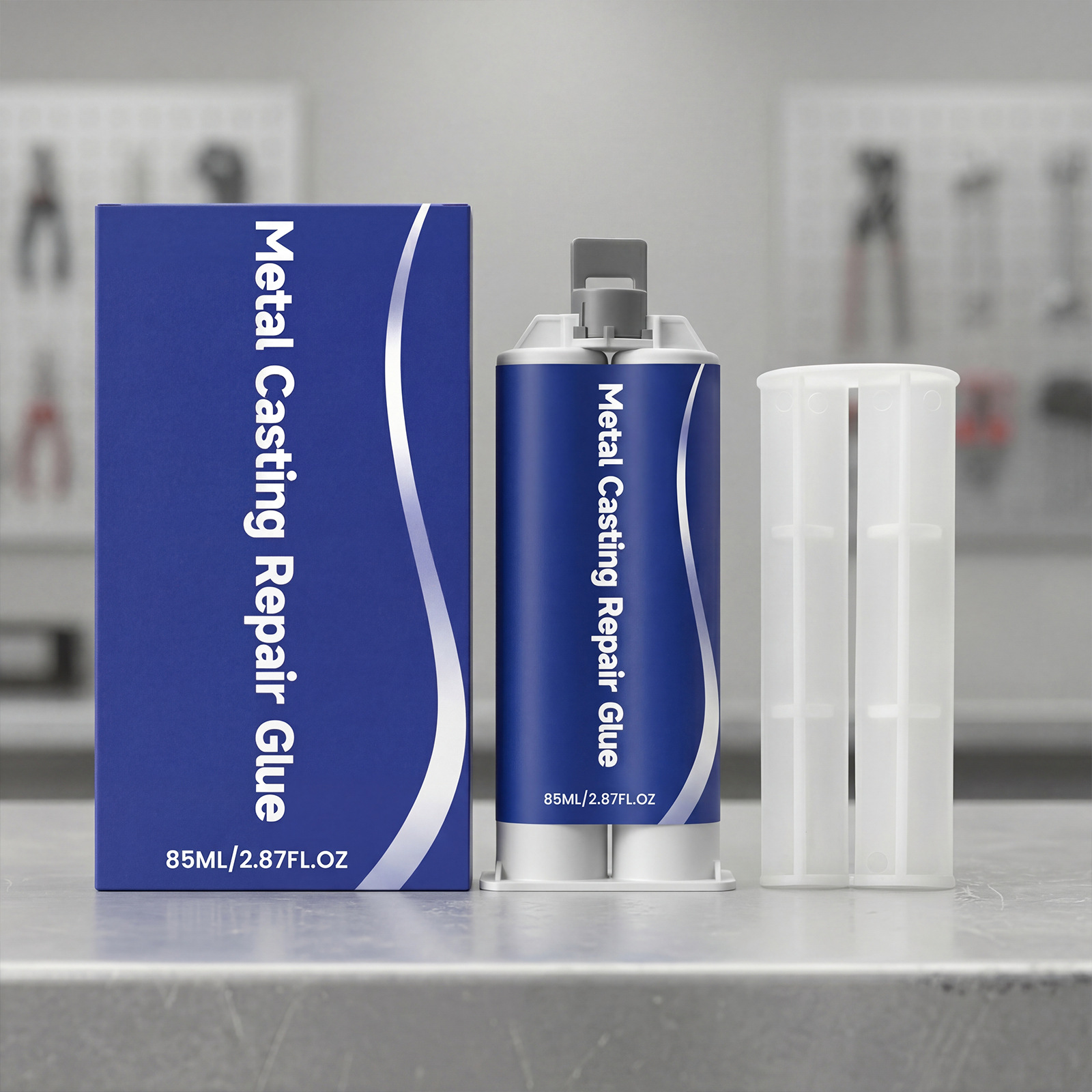 Metallguss-reparaturkleber, Hochtemperaturbeständiger Schweißkleber, Metalldichtstoff Für Gussteile Mit Sandlöchern, Poren Und Rissen, Starker Schweißkleber – Gussreparaturkleber 85 Ml + Druckstange 1
