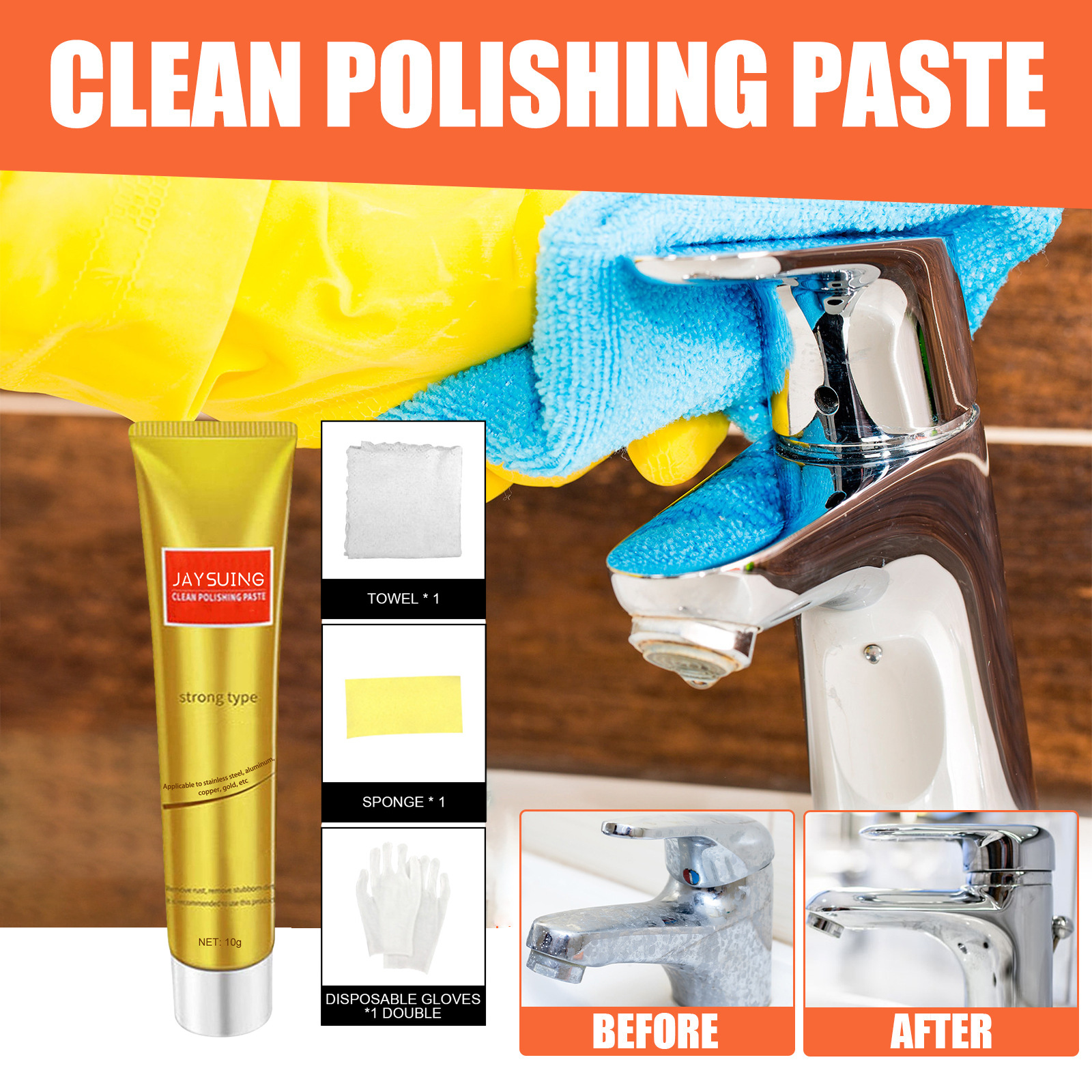 Metallpolierpaste, Mehrzweckpaste Zur Rostentfernung Und Zum Polieren Von Edelstahl-kochgeschirr In Küche Und Haushalt – 10 G -- Biemmedue