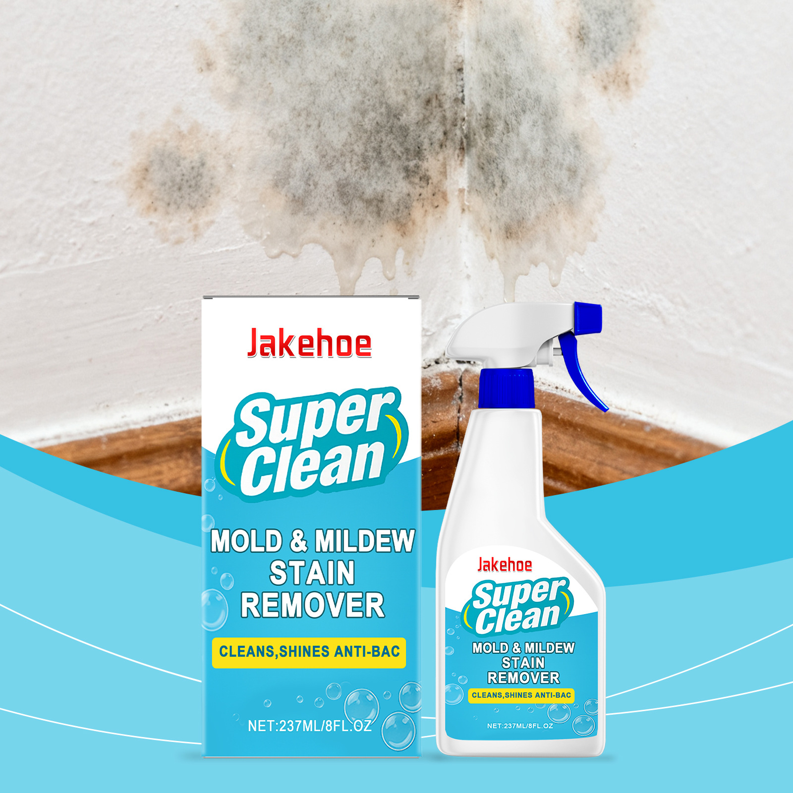 Mildes Und Erfrischendes Duftspray Zur Entfernung Von Flecken An Wänden Und Fliesen Sowie Zur Schimmelbekämpfung – 237 Ml -- Biemmedue