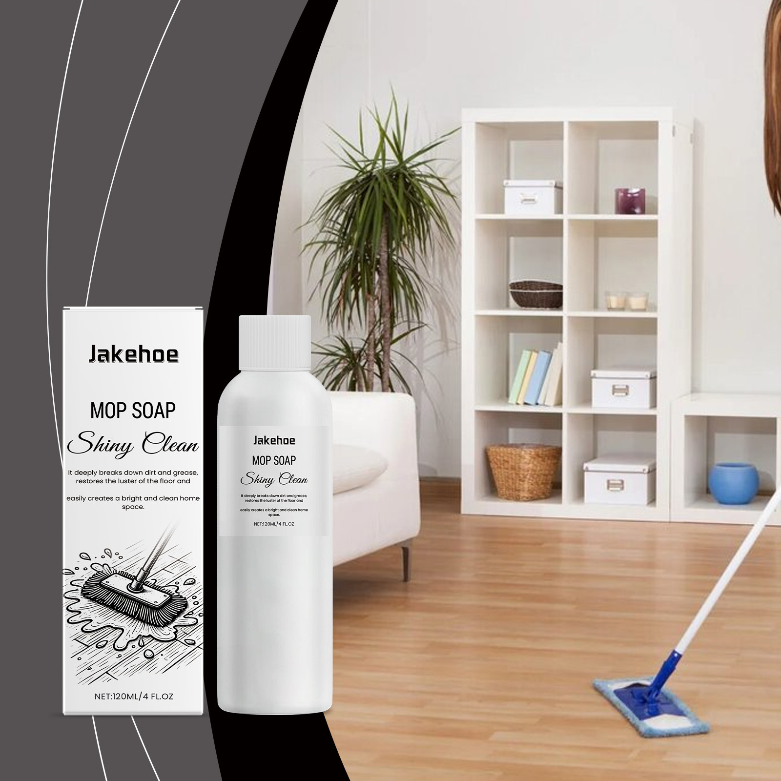 Moppreiniger, Entfernt Moppspuren Und Flecken Auf Böden, Mildes Reinigungsmittel Für Die Tägliche Anwendung – 120 Ml -- De