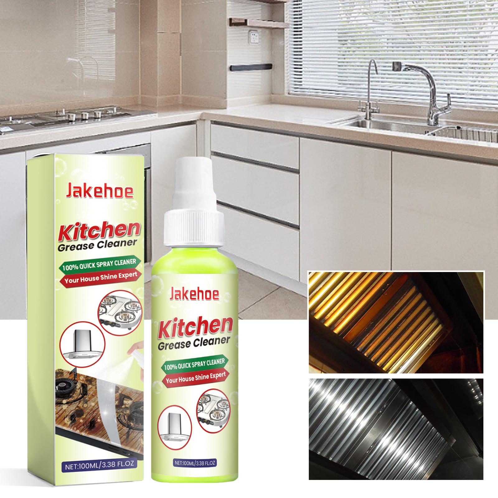 Multifunktionaler Küchenfettreiniger Zur Gründlichen Reinigung Von Hartnäckigen Fett- Und Schmutzflecken Auf Küchenarbeitsplatten Und -utensilien – 100 Ml -- Biemmedue
