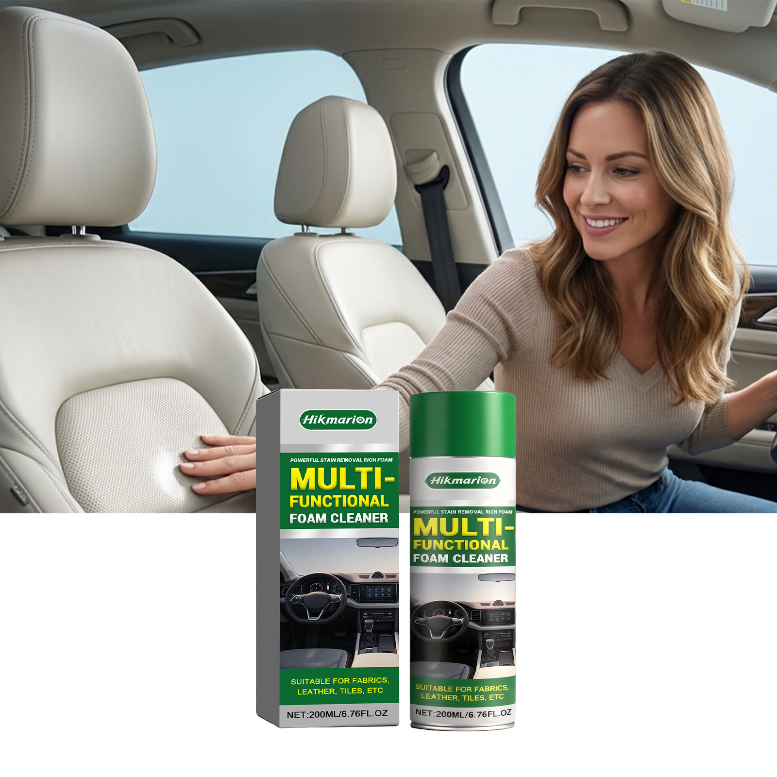Multifunktionaler Schaumreiniger Für Autositze, Reinigung, Aufbereitung, Pflege Und Tägliches Abwischen – 200 Ml -- De