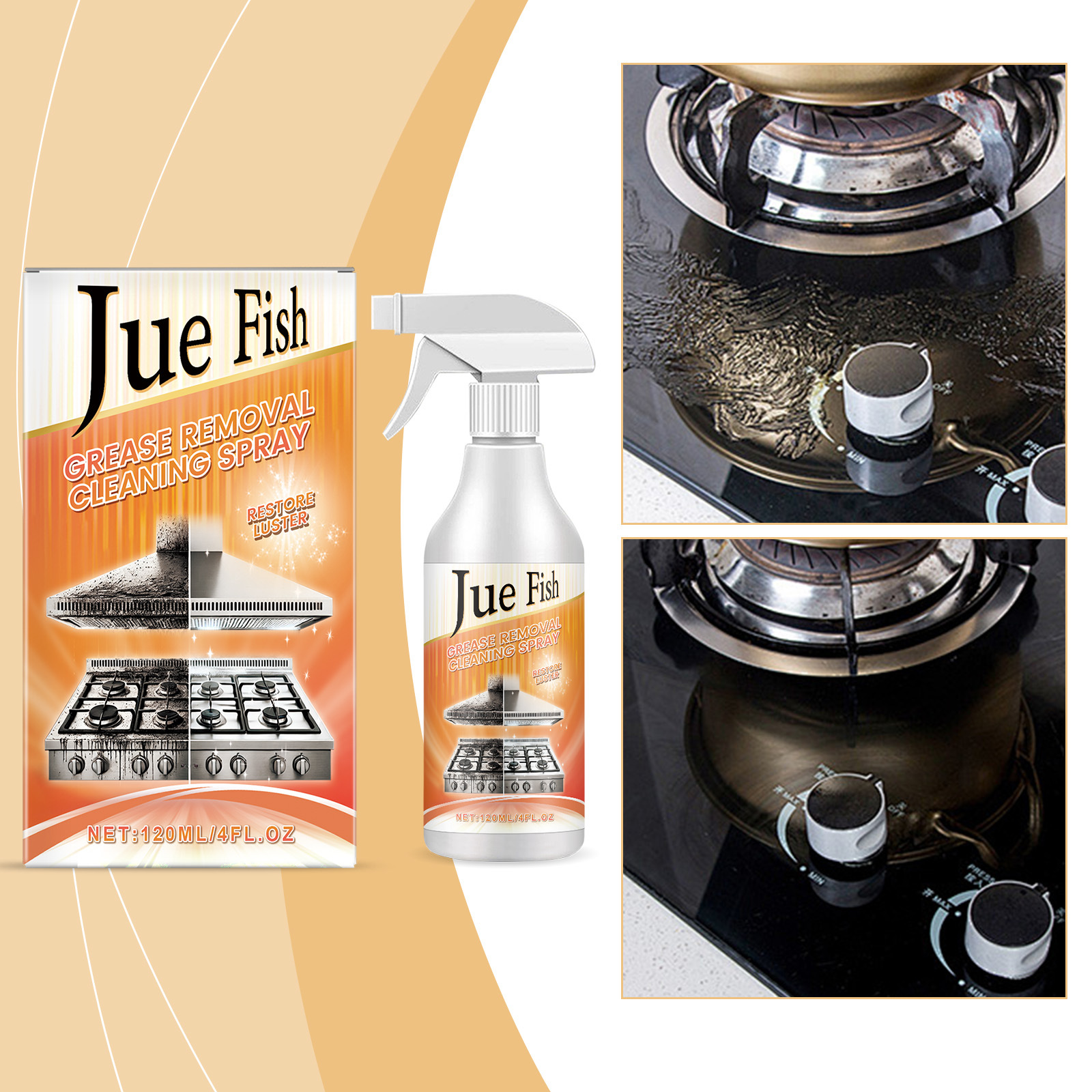 Multifunktionales Fettlösespray Für Küchenarbeitsplatten Und Backöfen – 120 Ml -- De